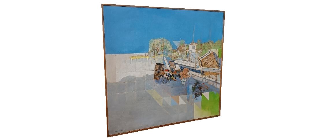 Large Abstract Painting Maurizio Bini (1940) Signed And Dated 1972 photo for sale