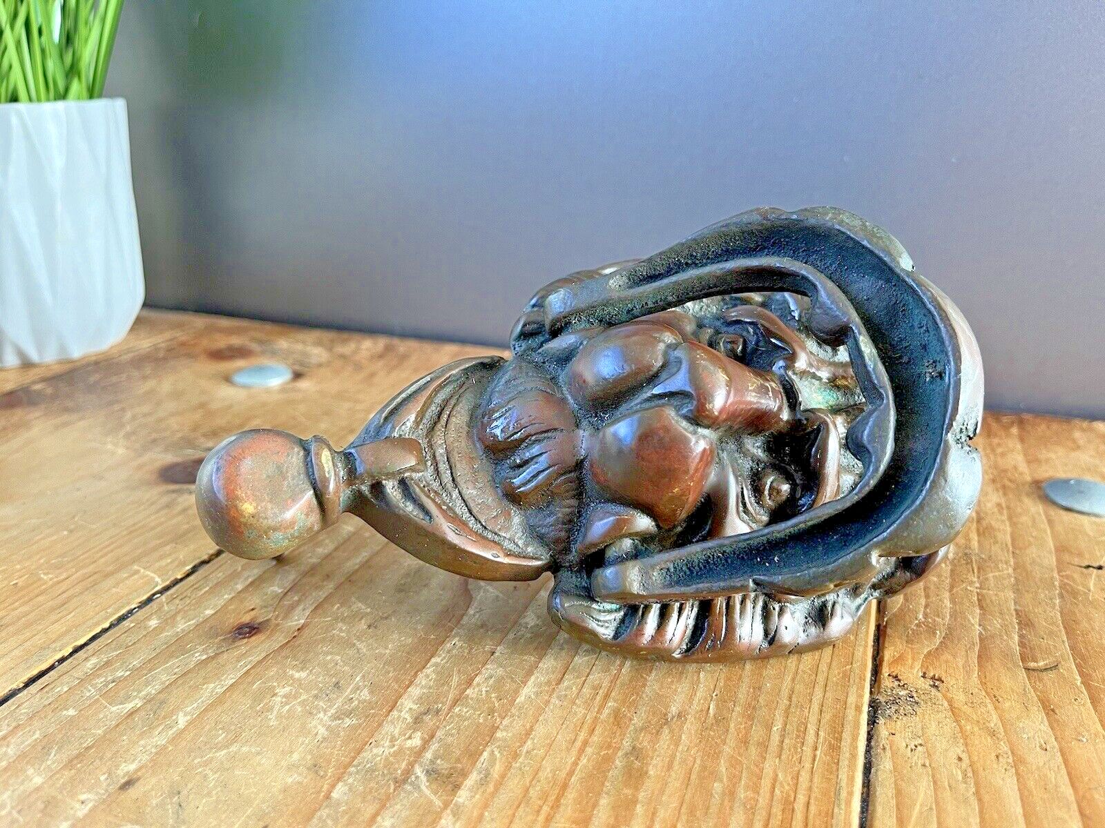 Quality Antique Lions Head Mask Bronze Brass Door Knocker Grand Regal French photo vintage