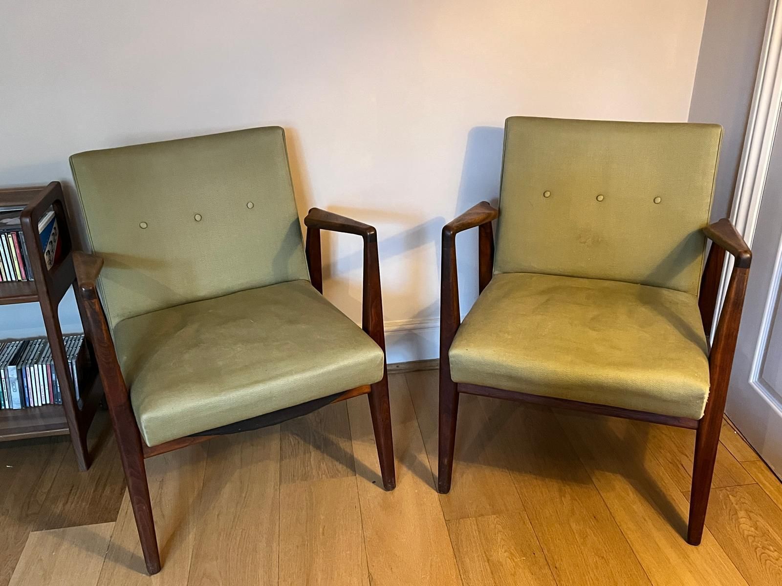Pair Of Jens Risom Original Danish Upright Armchairs