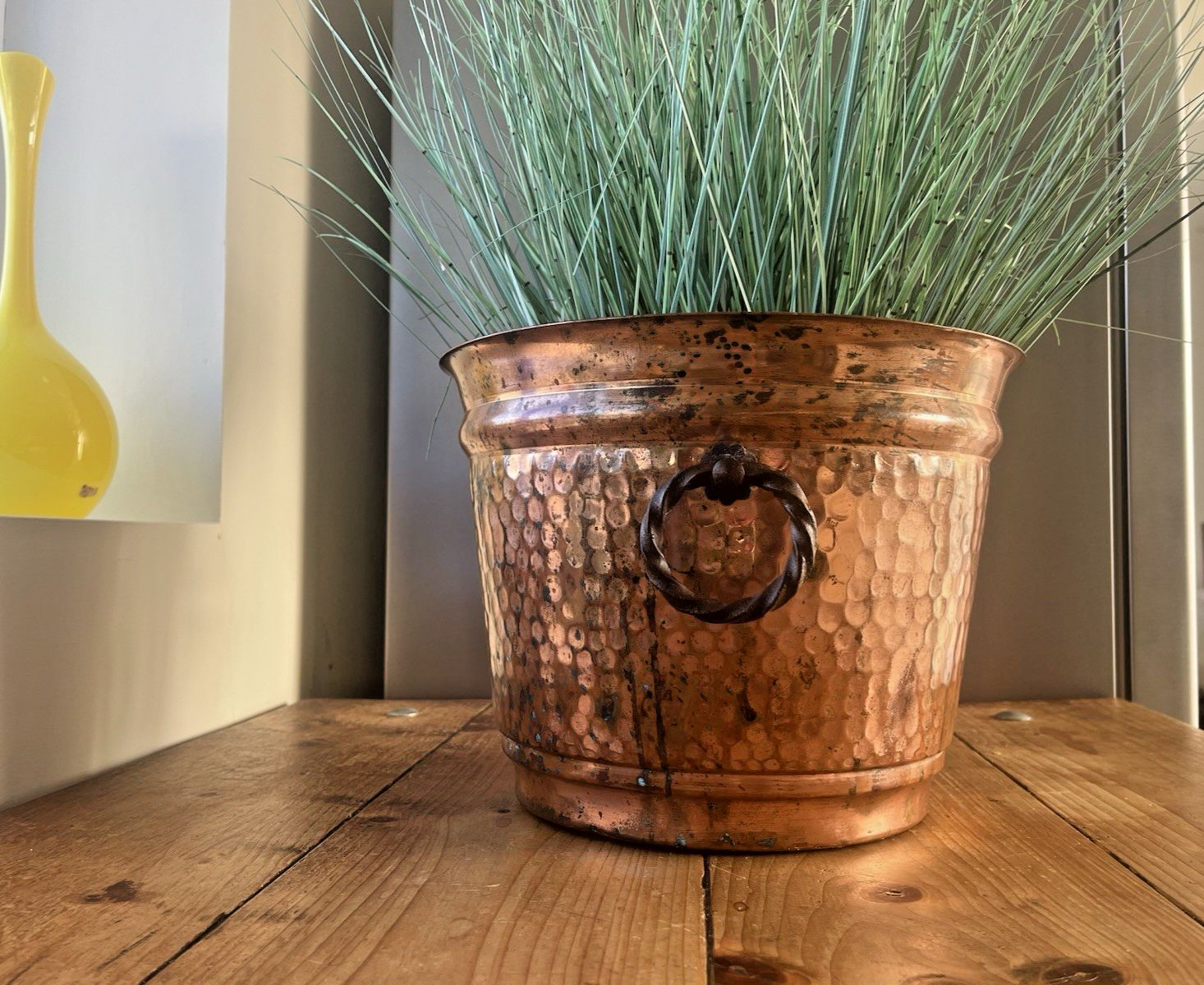photo furniture French Lecellier Villedieu Beaten Planished Copper Jardiniere Planter Plant Pot