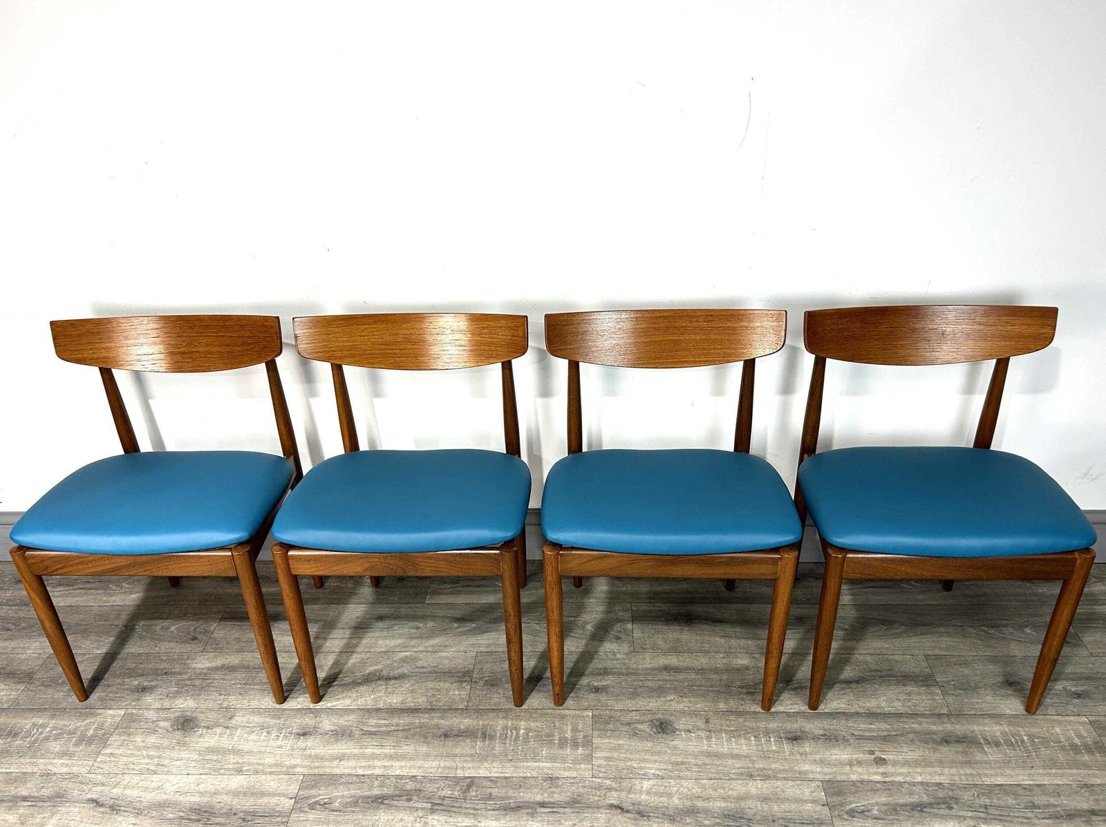 575.0 4 Refinished/Reupholstered Mid Century Dining Chairs Ib Kofod Larsen G Plan 60s photo