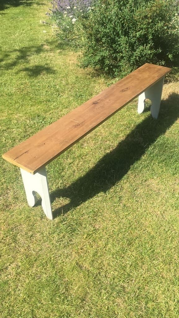 Rustic Painted Wooden Top High Bench Dining Conservatory Patio photo Garden Furniture