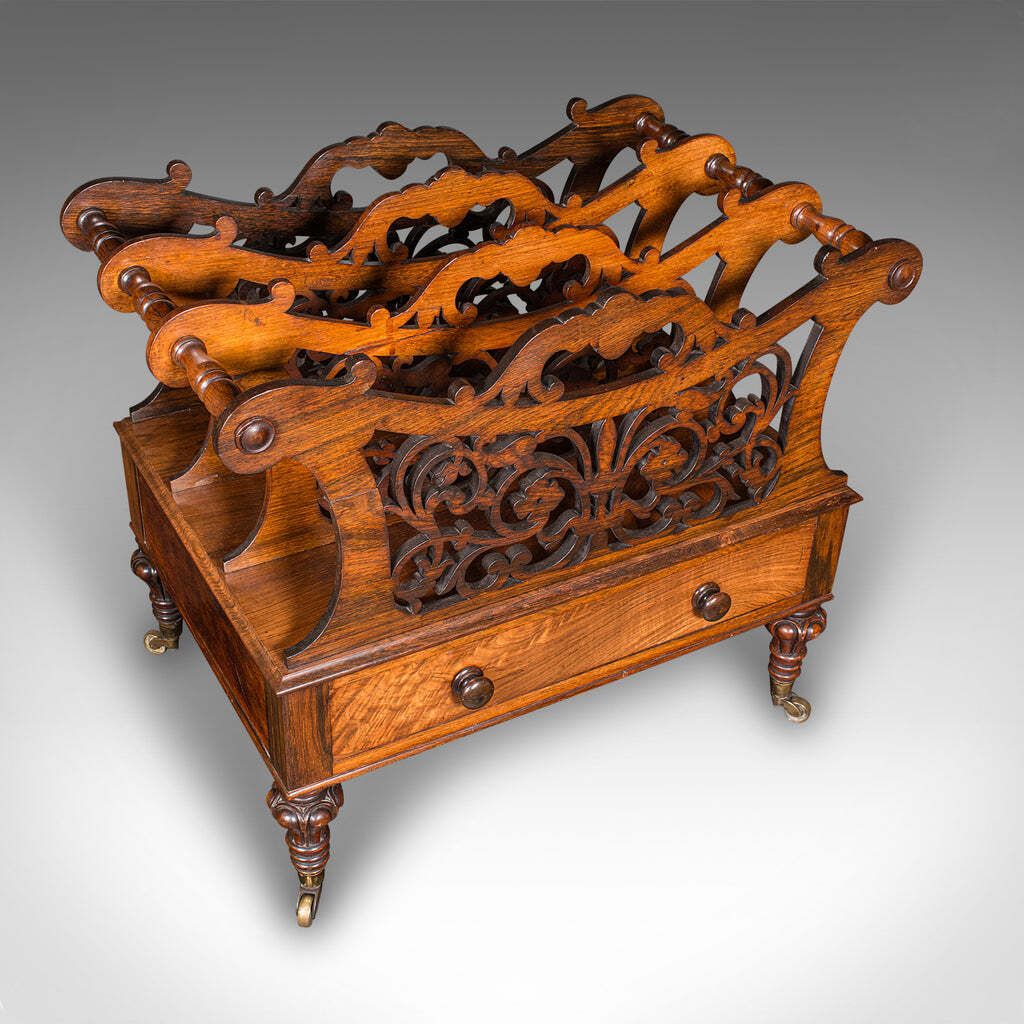 Antique Canterbury, English, Country House, Magazine Rack, William IV, C.1835 photo buy