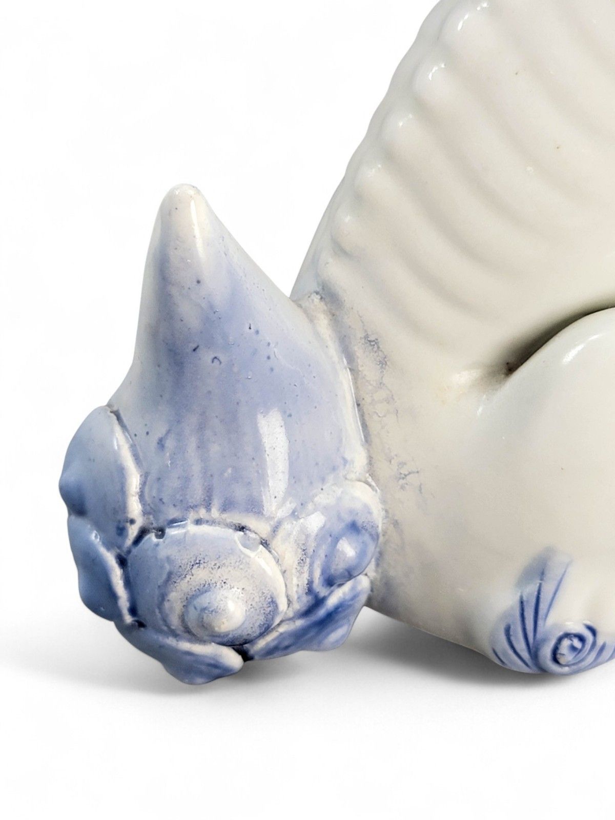 Japanese Hirado Blue And White Porcelain Lion Dog Sculpture, C. 1840–1880 photo vintage