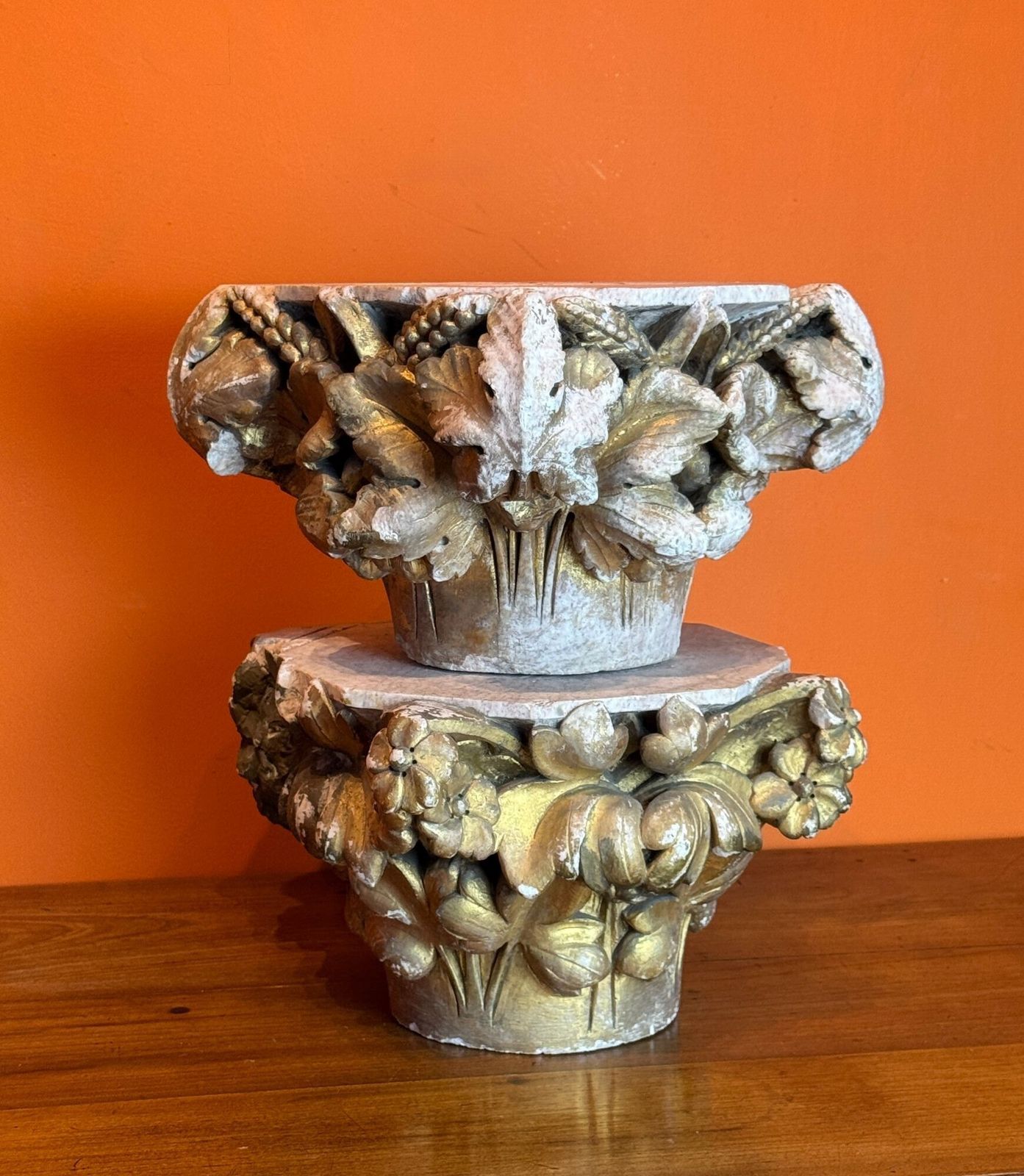 Pair Of 19th Century Carved Stone Architectural Capitals