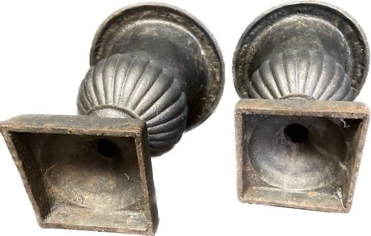 photo for sale 20thc Pair Of Nice Quality Cast Iron Campana Urns