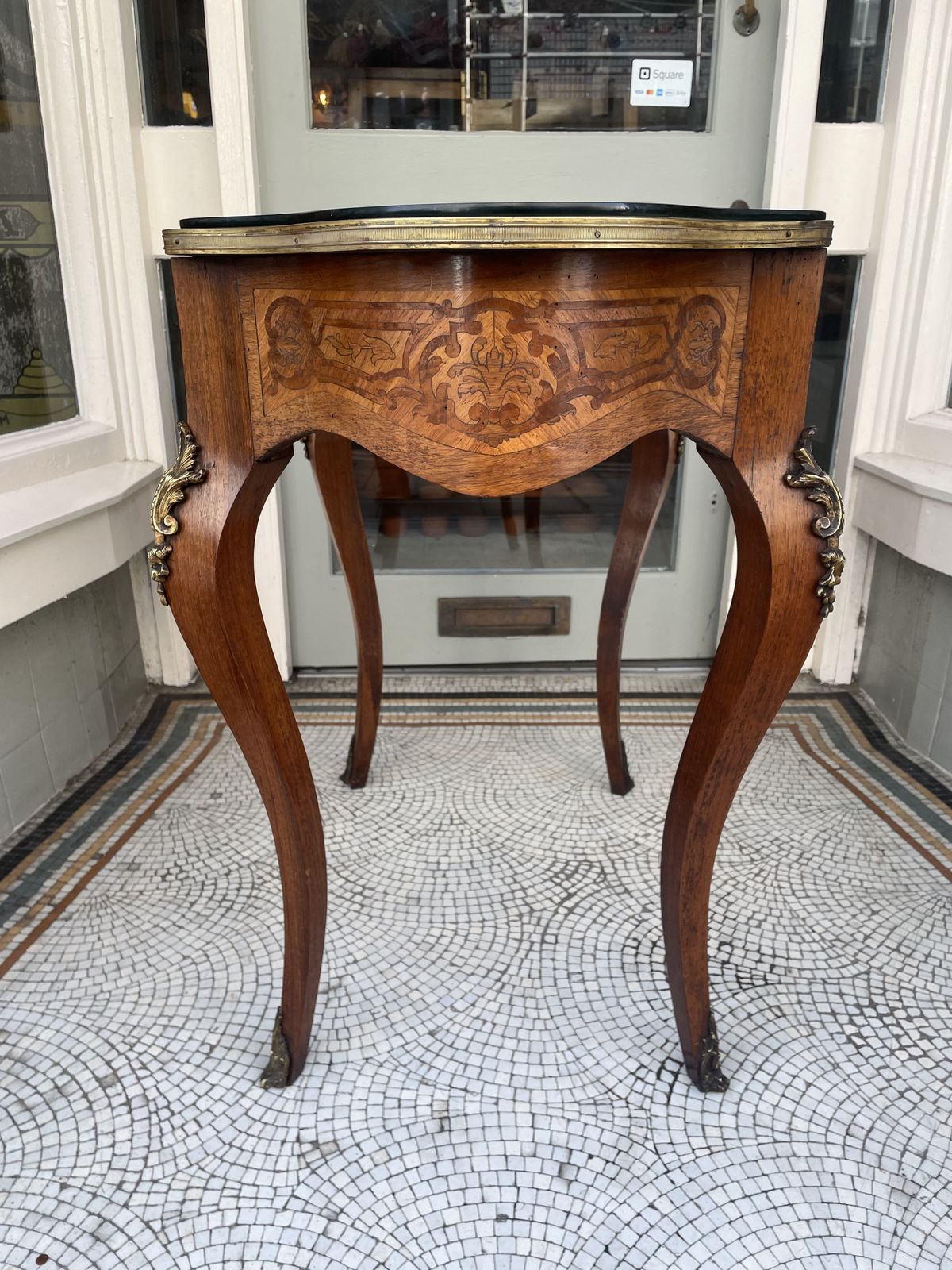 photo for sale Elegant 19thc French Walnut And Marquetry Decorated Centre Table With Ormolu Detailing