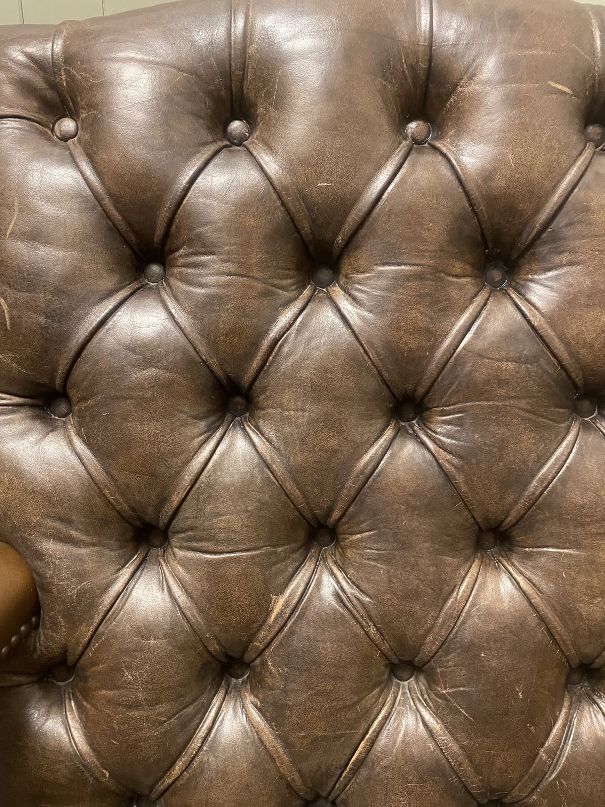 Vintage Pair Of Handmade English Leather Chesterfield Gainsborough Armchairs photo Furniture