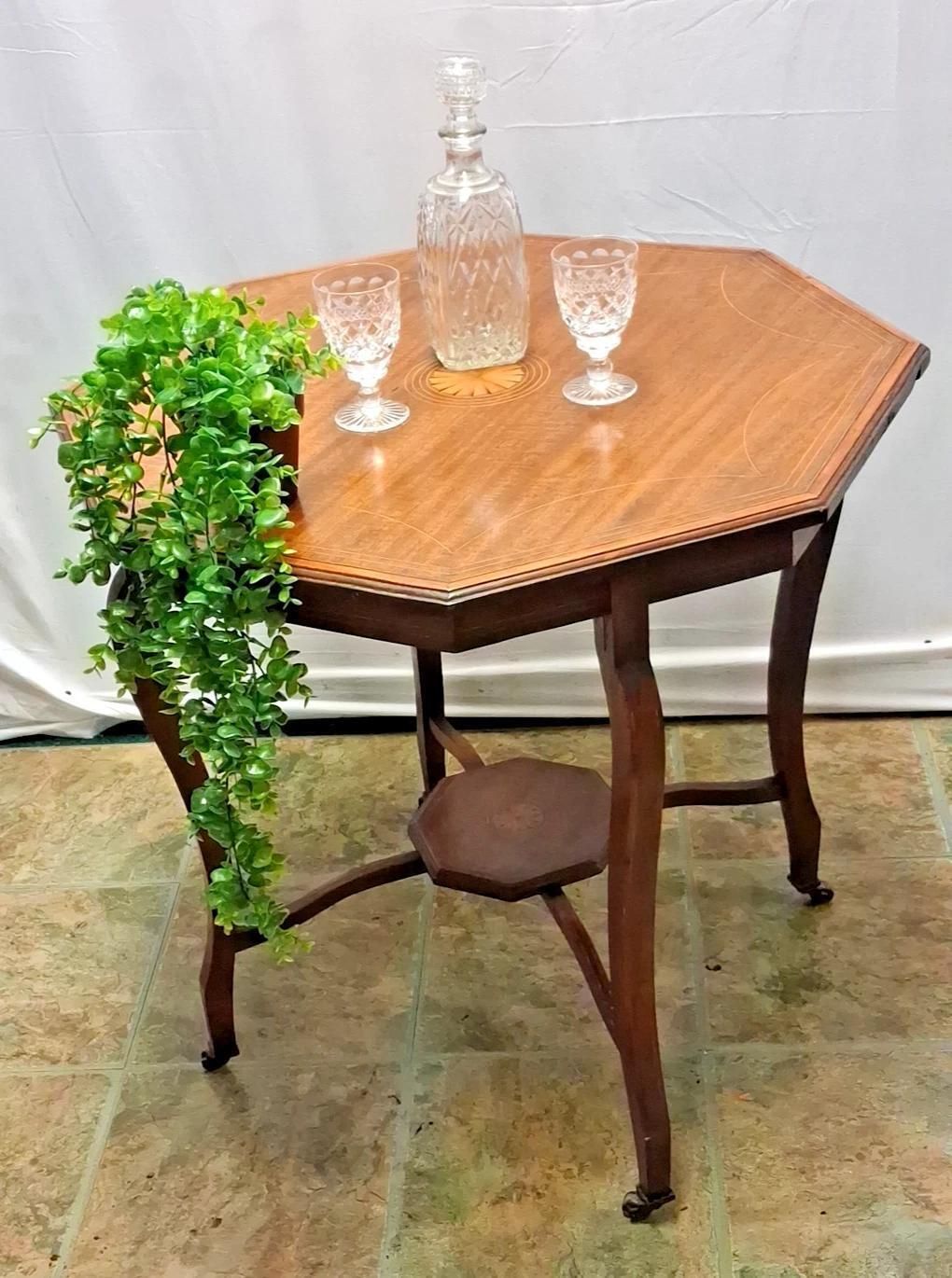 Antique Edwardian Mahogany Occasional Table With Age Related Marks