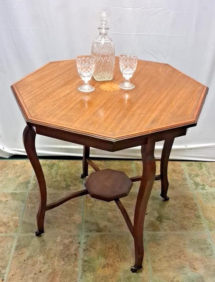 Antique Edwardian Mahogany Occasional Table With Age Related Marks photo vinterior