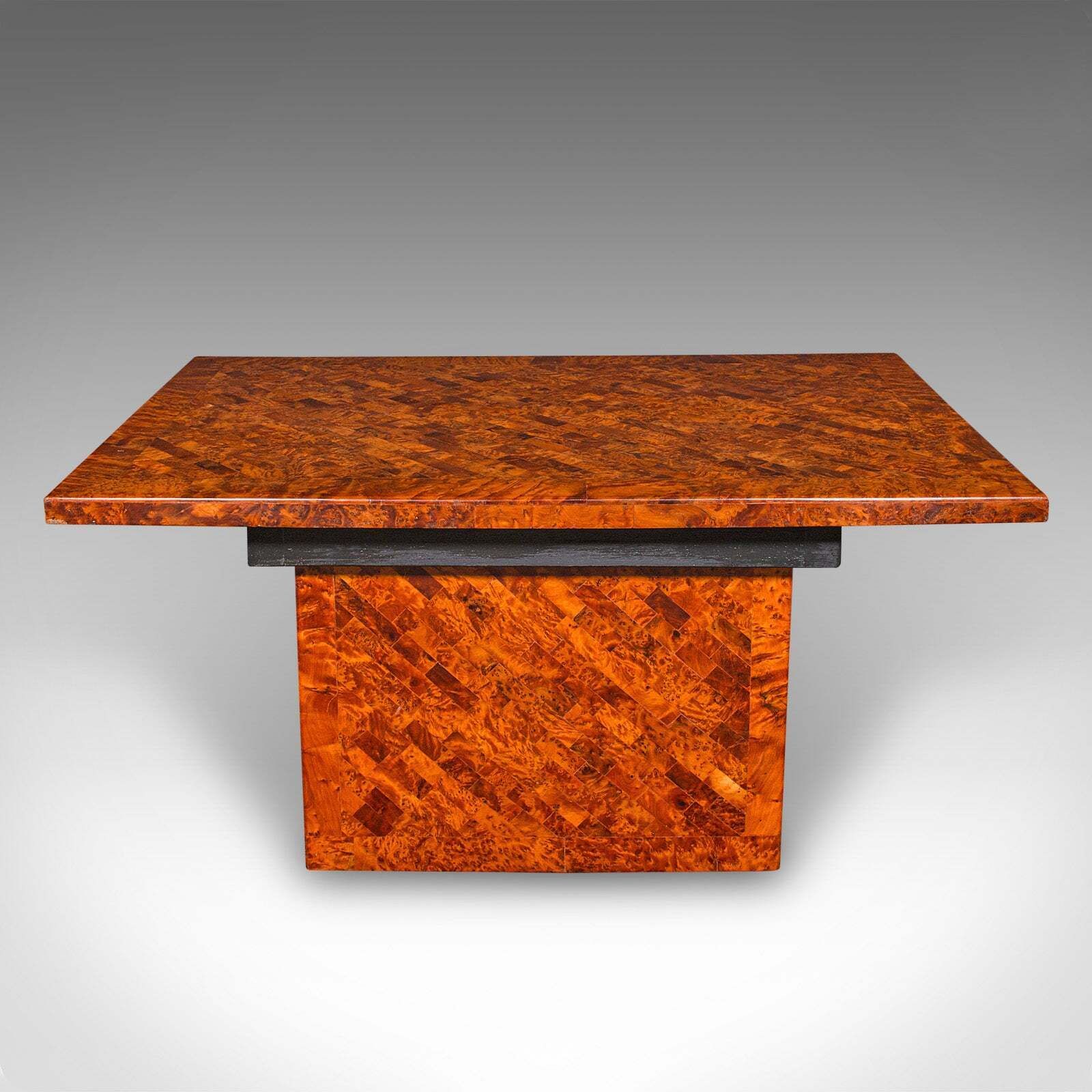 Vintage Marquetry Coffee Table, English Burr Yew, Art Deco, Modern, Circa 1940 photo furniture