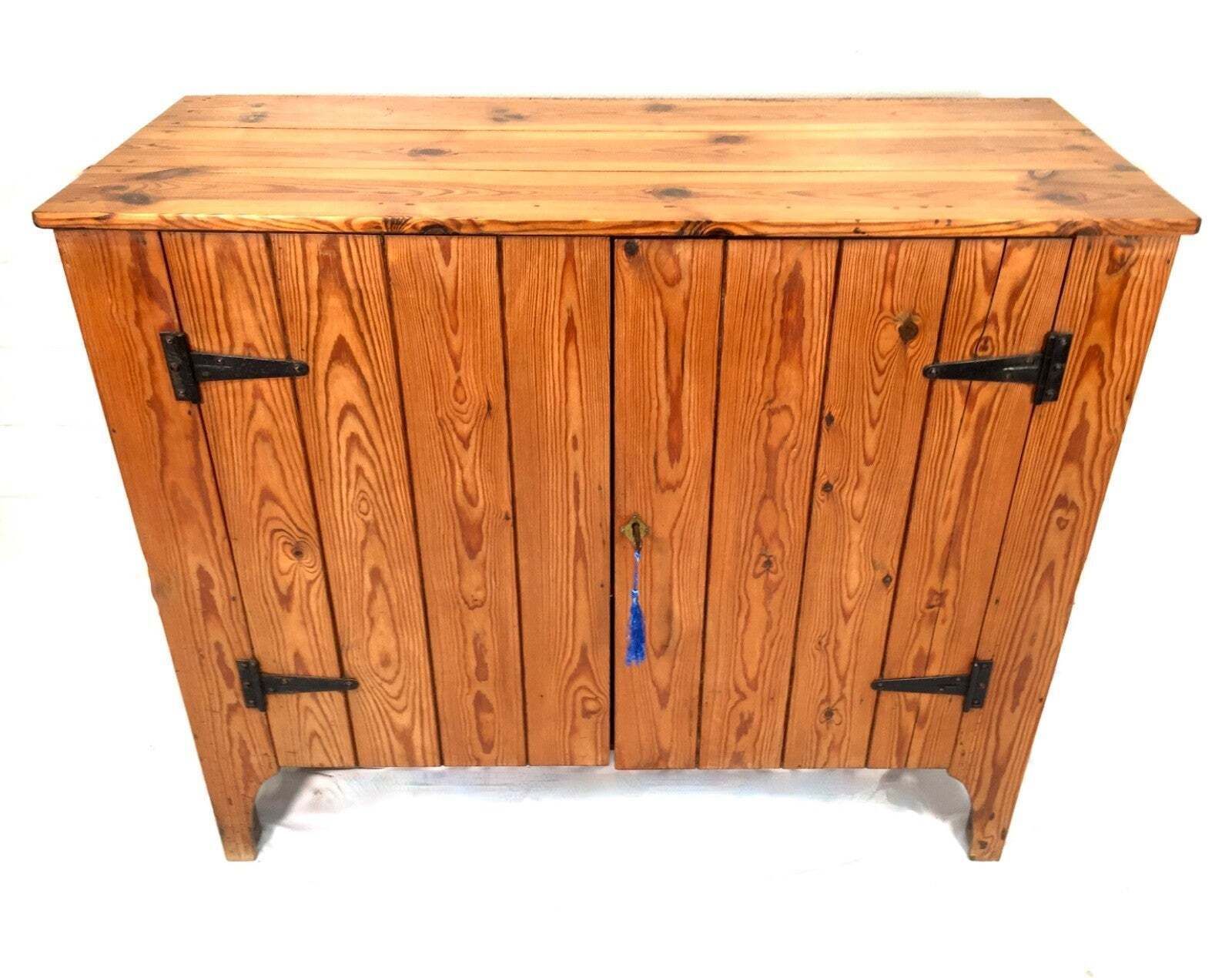 Antique Pine Wood Storage Cupboard Cabinet Side Board / Entrance Hall Tv Stand