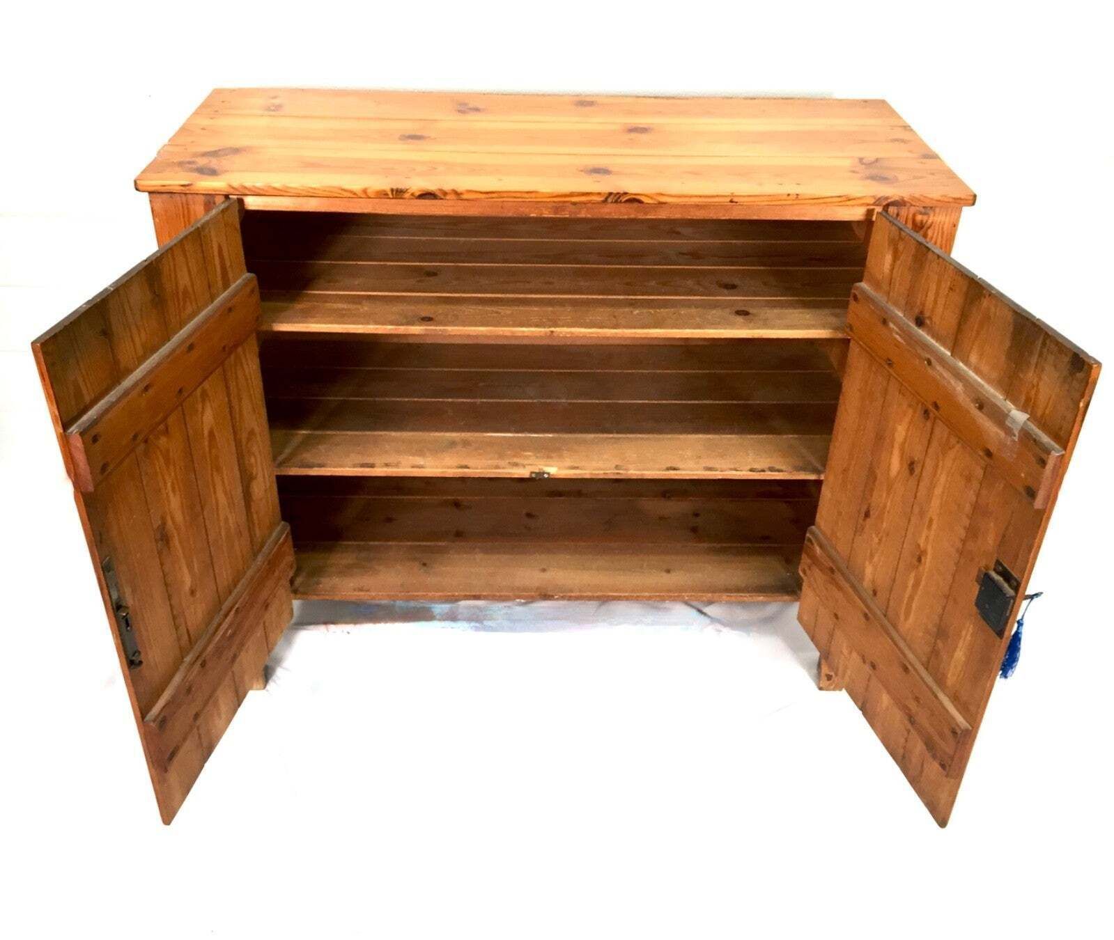 Antique Pine Wood Storage Cupboard Cabinet Side Board / Entrance Hall Tv Stand photo Furniture