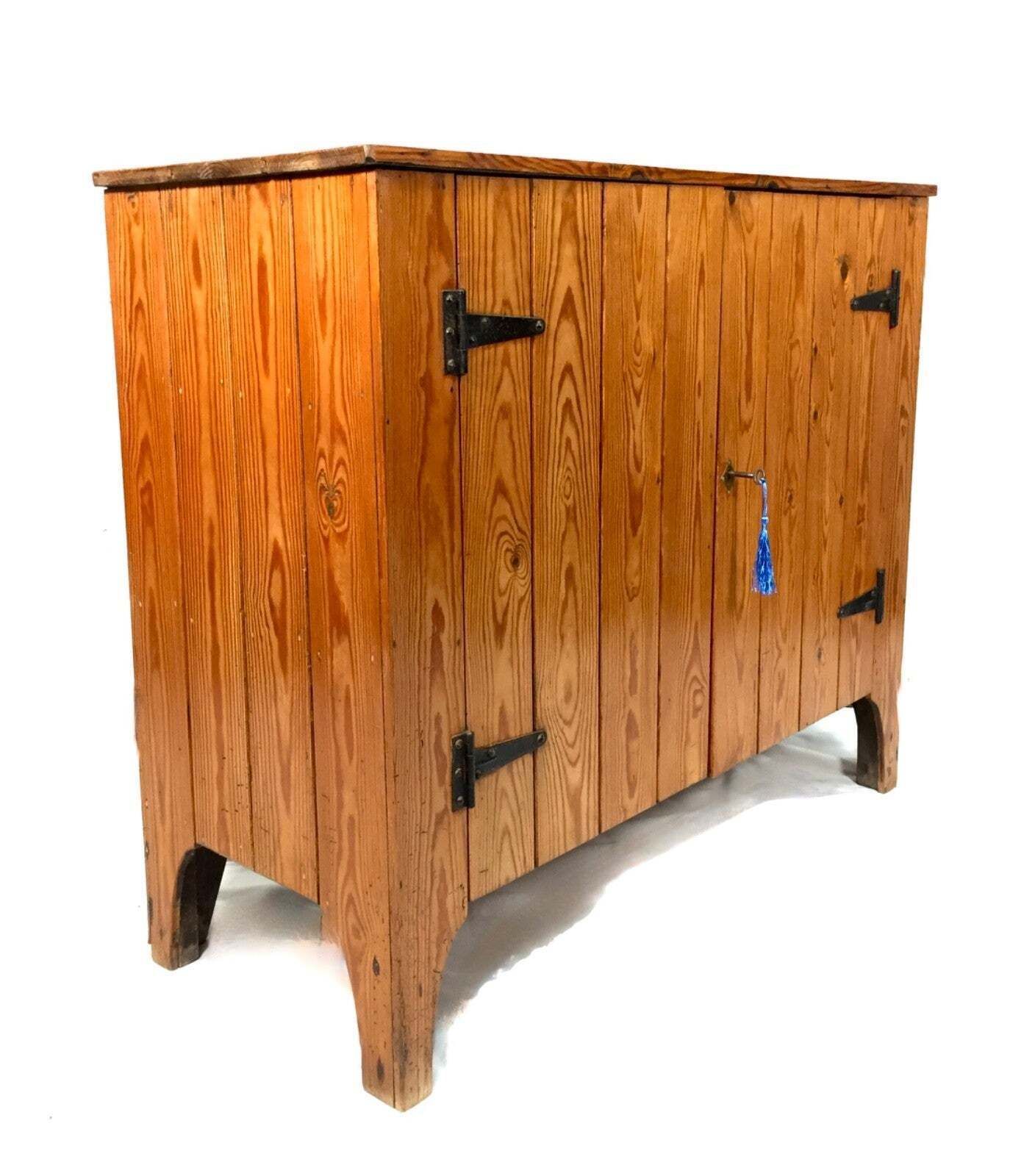 Antique Pine Wood Storage Cupboard Cabinet Side Board / Entrance Hall Tv Stand photo 349.0