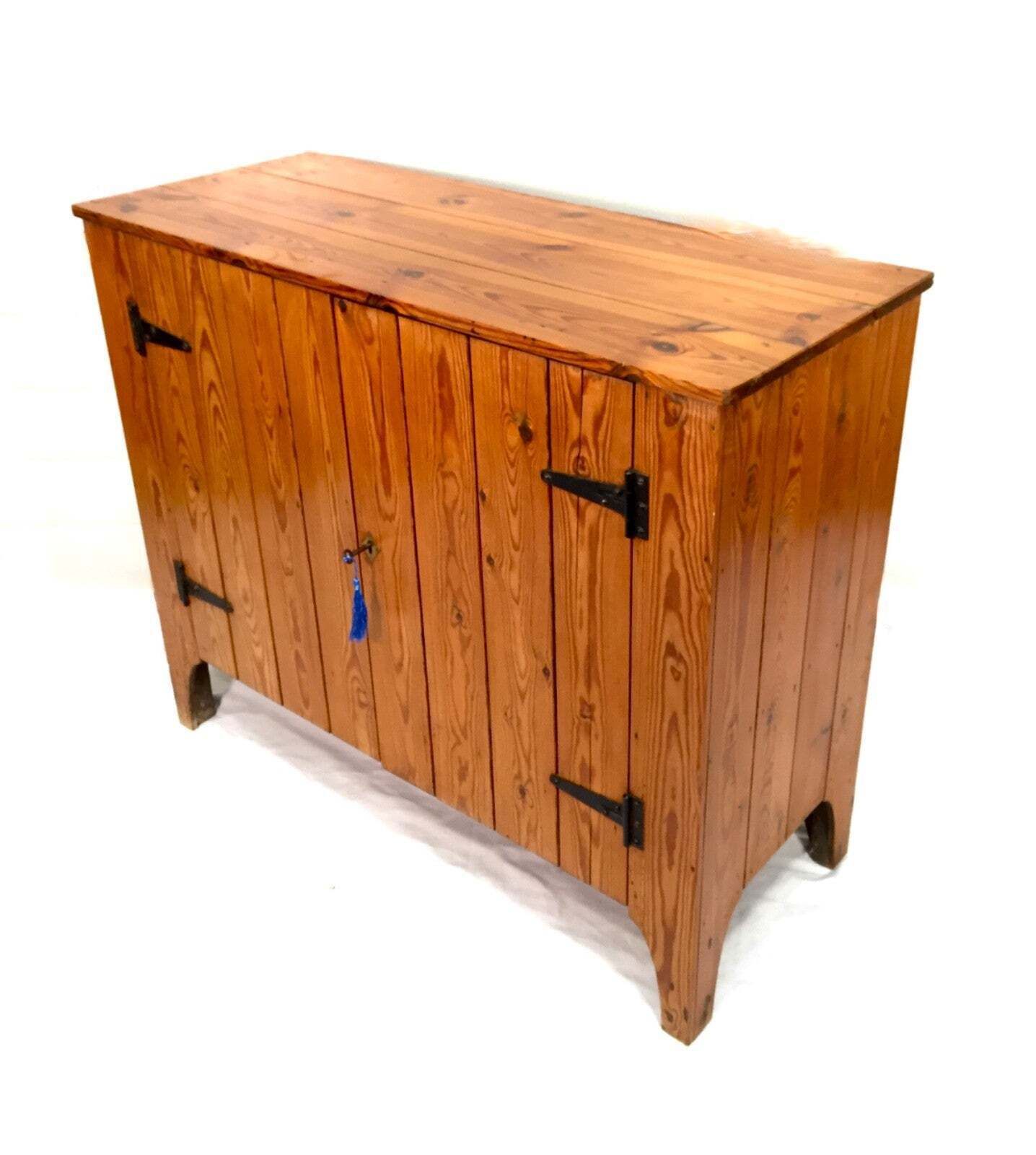 Furniture Antique Pine Wood Storage Cupboard Cabinet Side Board / Entrance Hall Tv Stand photo