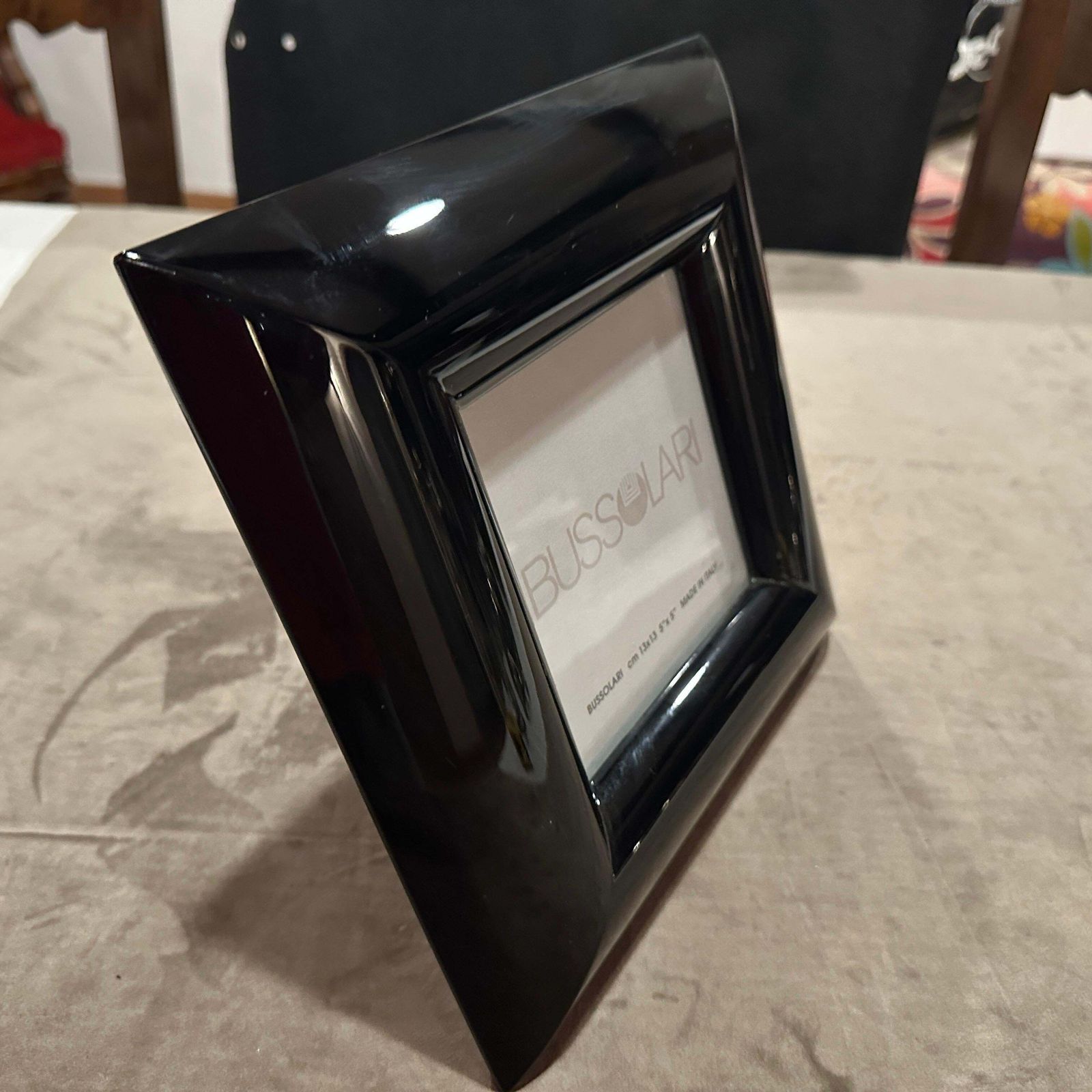 1990s Modern Black Lacquered Wood Italian Square Picture Frame By Bussolari photo 338.0
