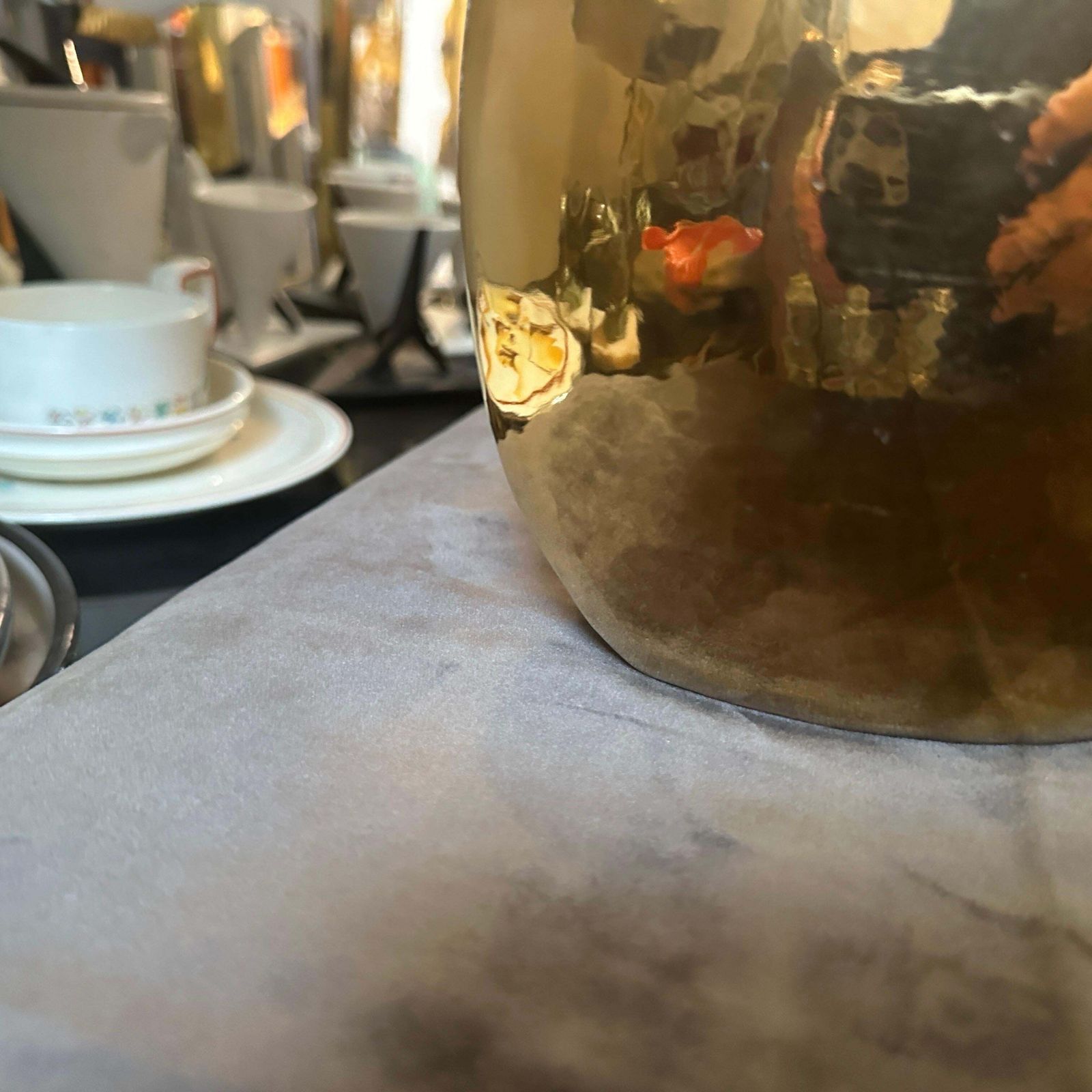 1970s Mid Century Modern Gilded Porcelain Italian Vase By Nove San Marco photo vinterior