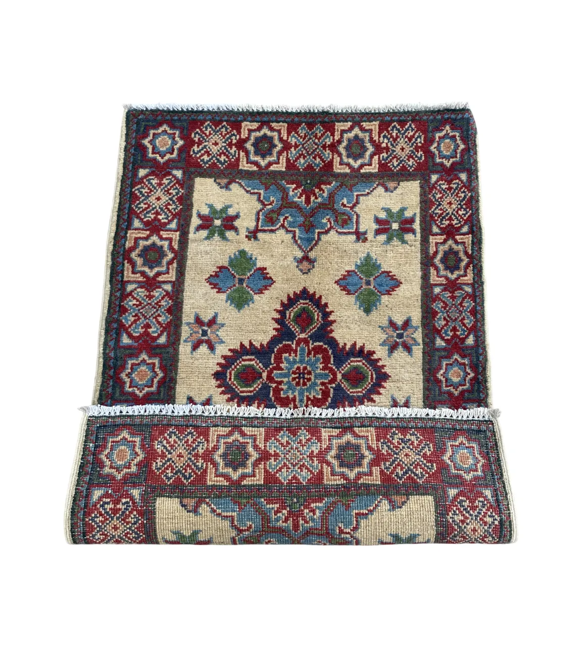 2x3 Kazak Caucasian Ivory Hand Knotted Rug photo Textiles
