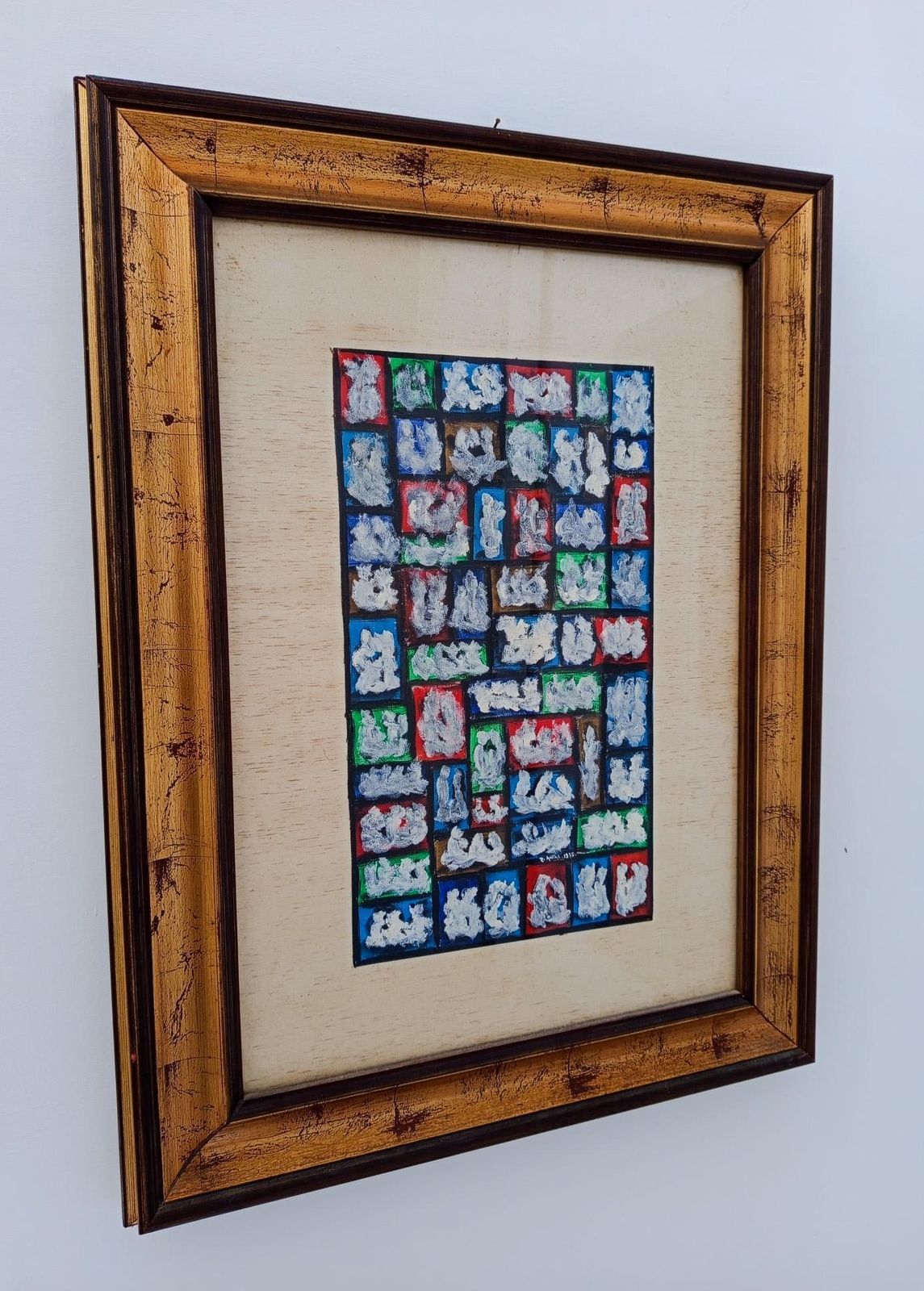 Antal Birò Olio Su Tela Quadro Astratto 1975 Opera Unica Con Cornice photo for sale
