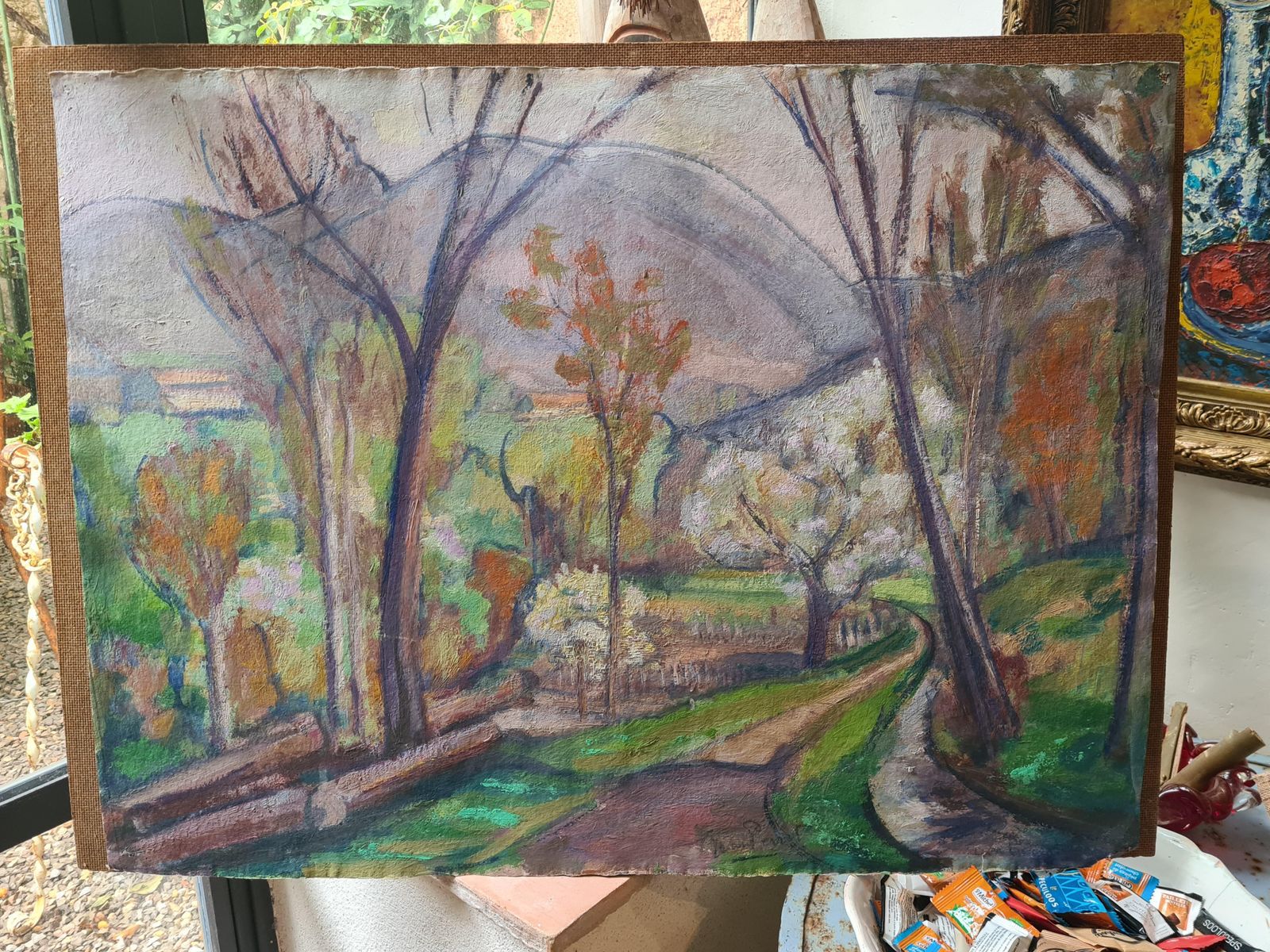 photo furniture Post Impressionist French Landscape, The Blossom, School Of Cezanne By Jean Perret