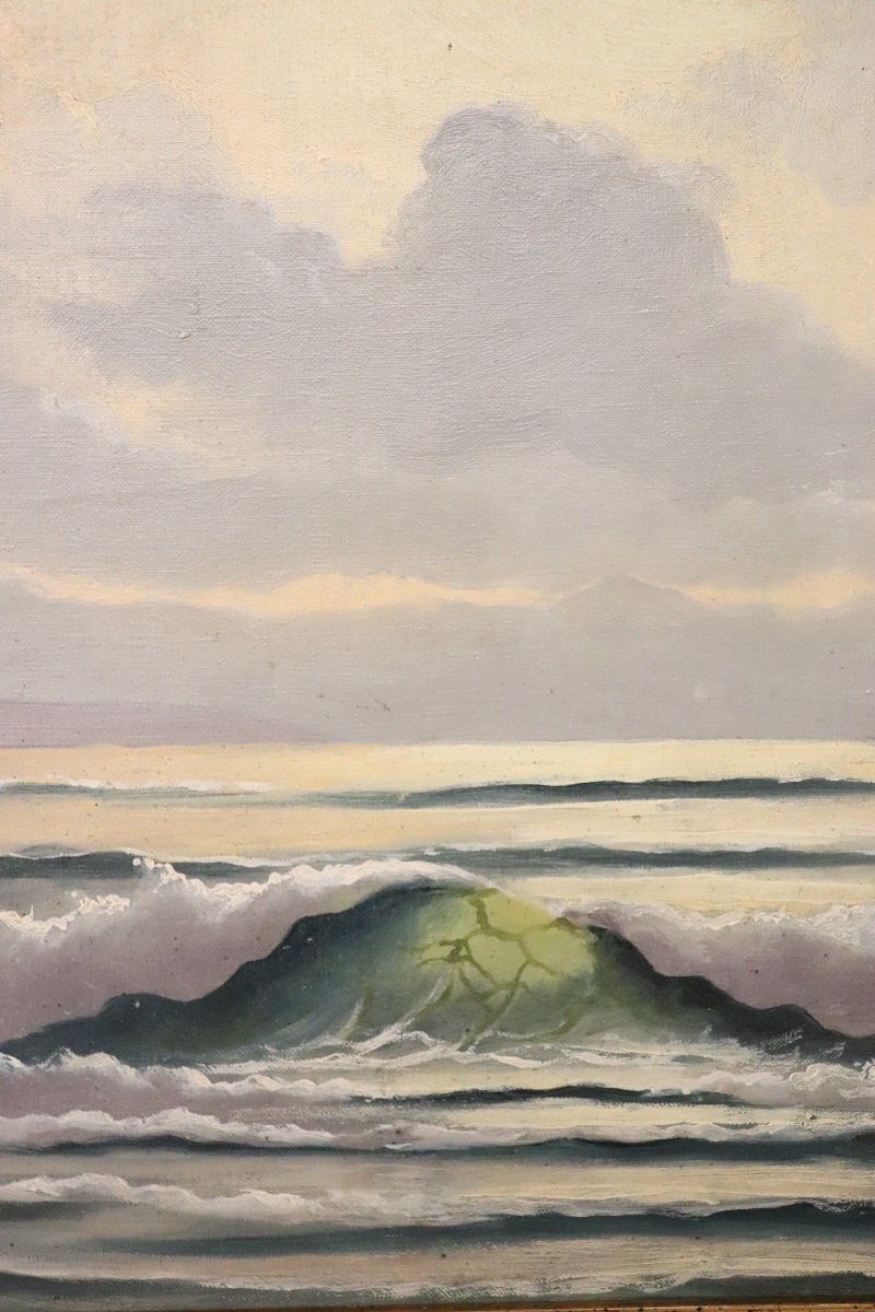 Seascape, Oil Painting On Canvas, 20th Century, Framed photo vinterior