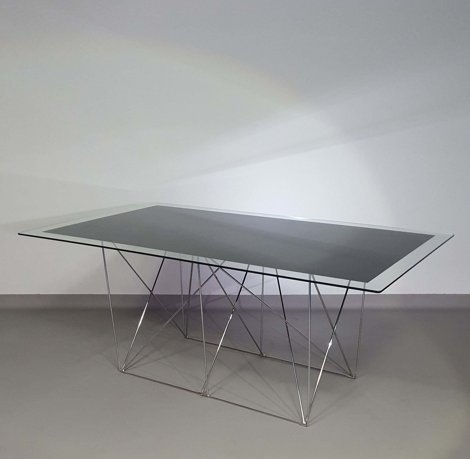 Steel And Glass Dining Table By Max Sauze For Max Sauze Studio, 1970s photo furniture