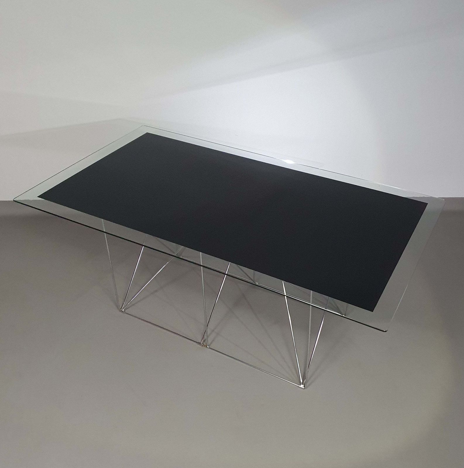 Steel And Glass Dining Table By Max Sauze For Max Sauze Studio, 1970s photo Furniture