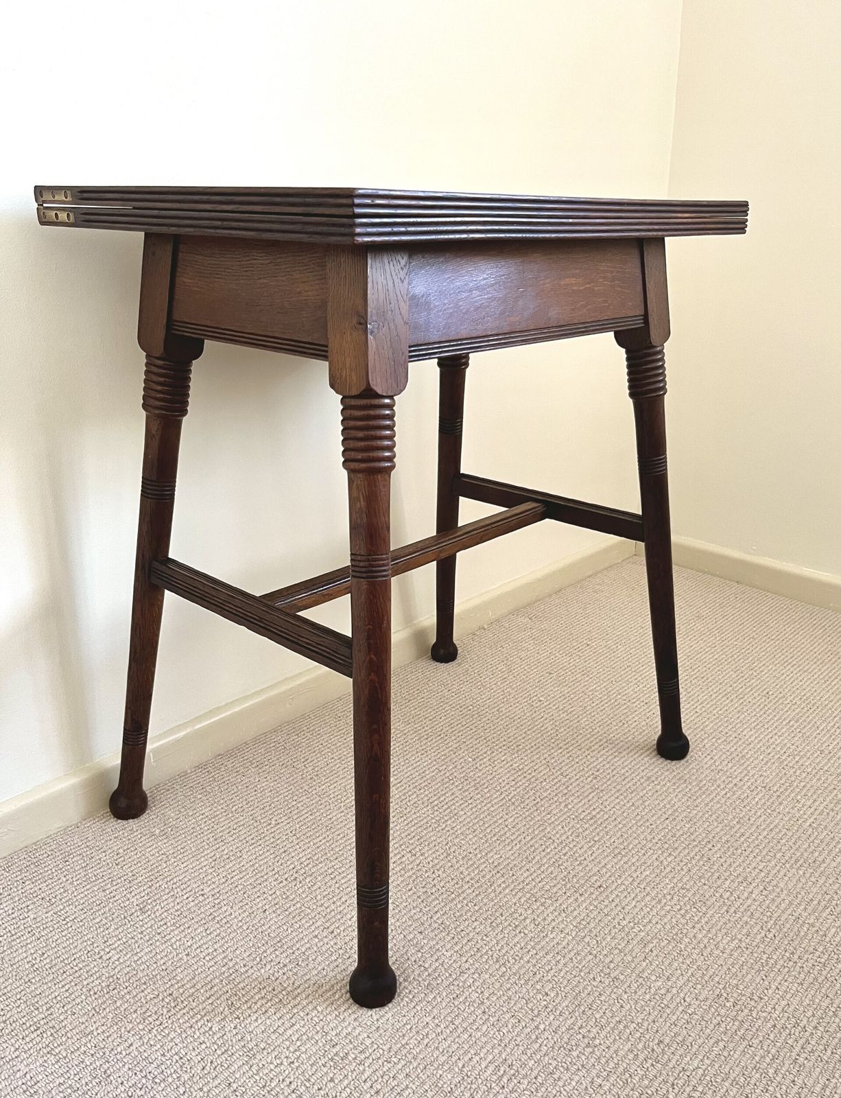 William Birch Oak Arts And Crafts Card Table Retailed At Liberty & Co