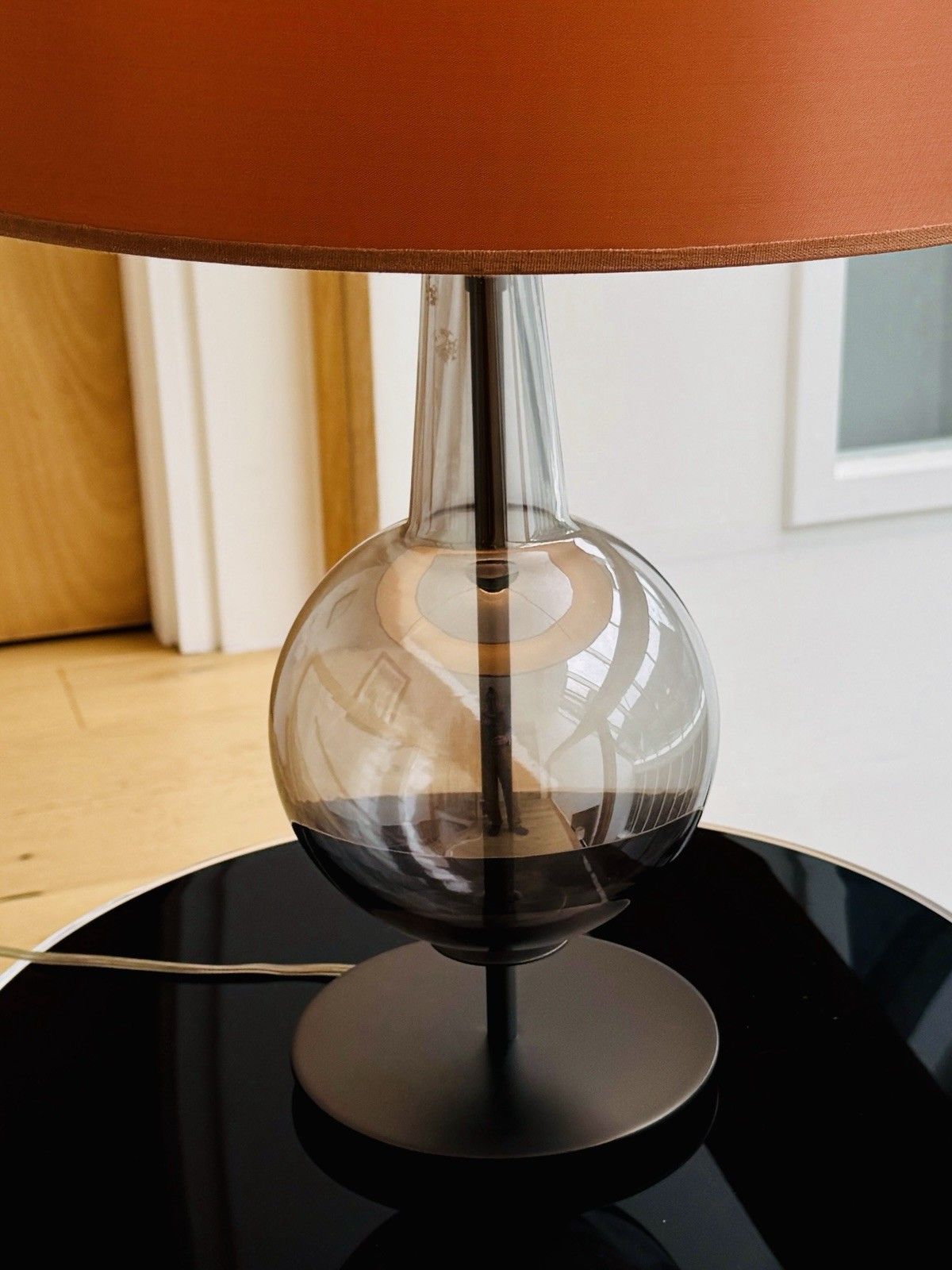 Original Desir Smoked Glass Table Lamp By Penta Designed By Gaia Bellavia 2003 photo for sale