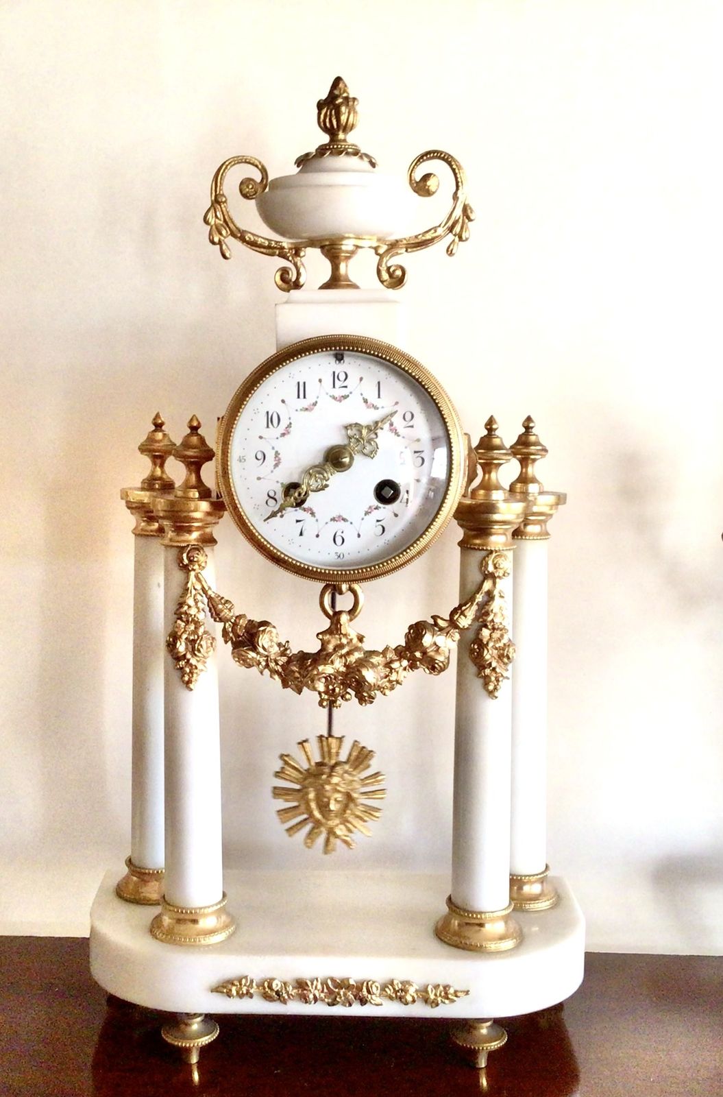 Antique Marble Clock Set Garniture photo Home Decor