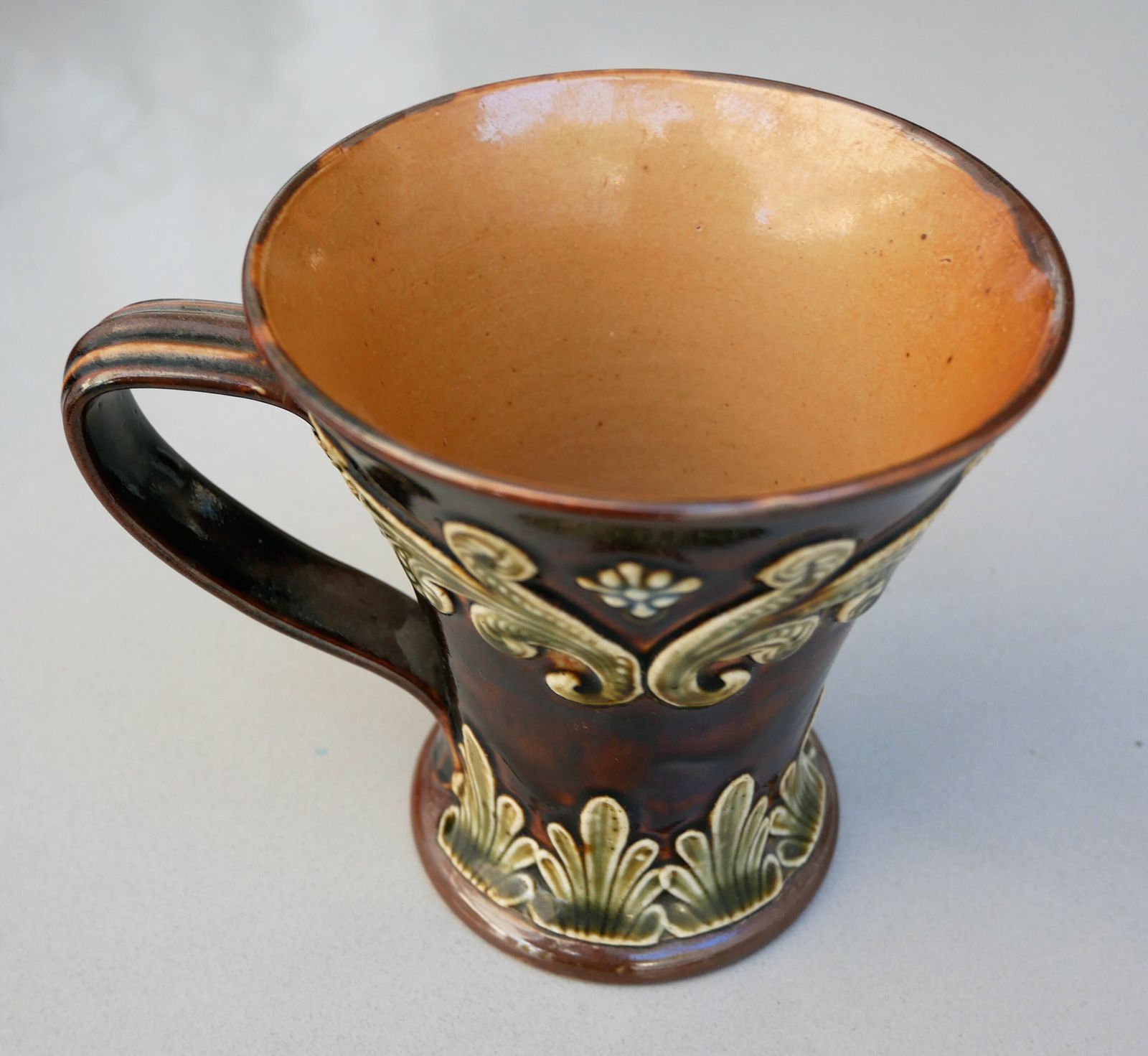 Antique Doulton Beer Mug, Jug, Vase Brown & Cream Single Handle 1901 12x11cm photo 69.0