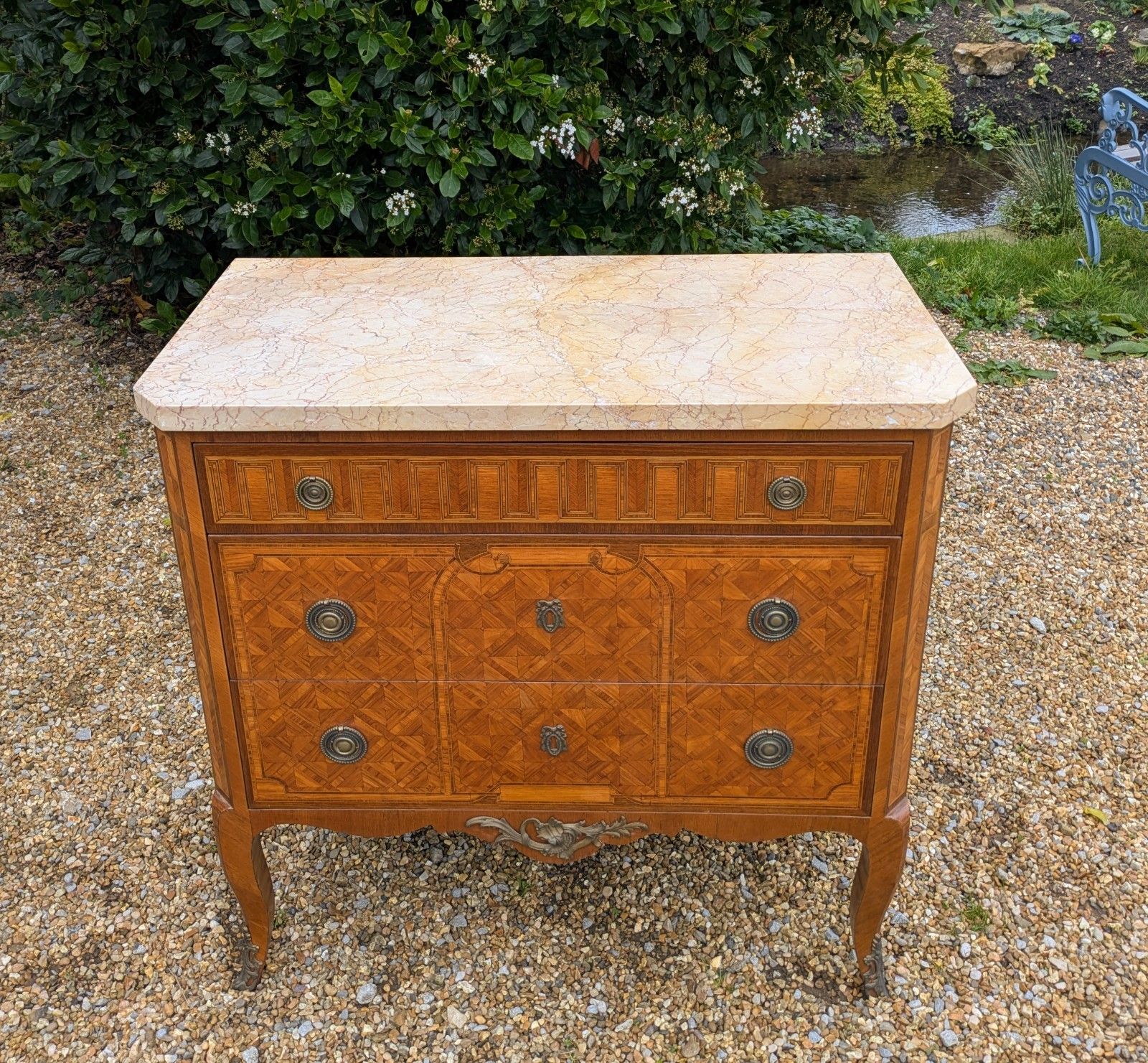 Pretty 19th Century French Inlaid Commode Chest photo furniture