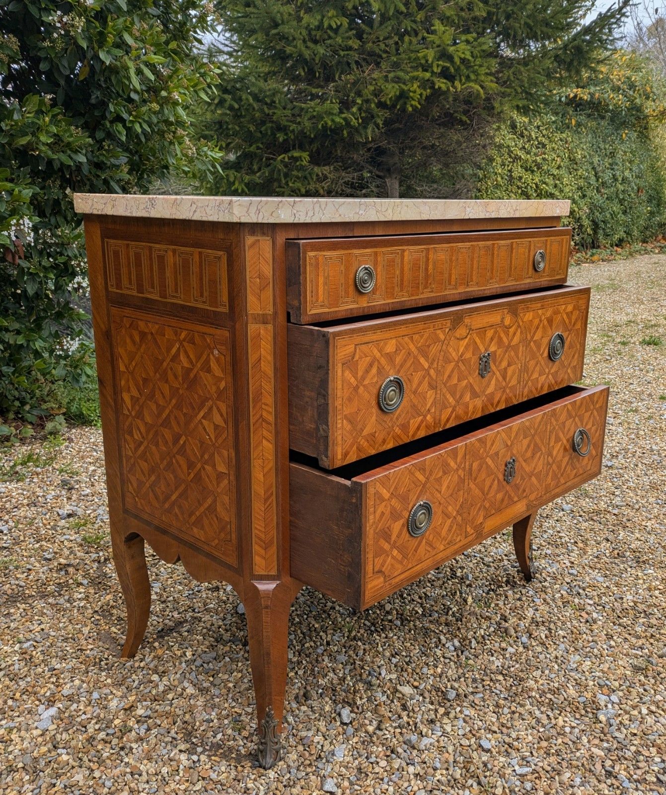 Pretty 19th Century French Inlaid Commode Chest photo vinterior