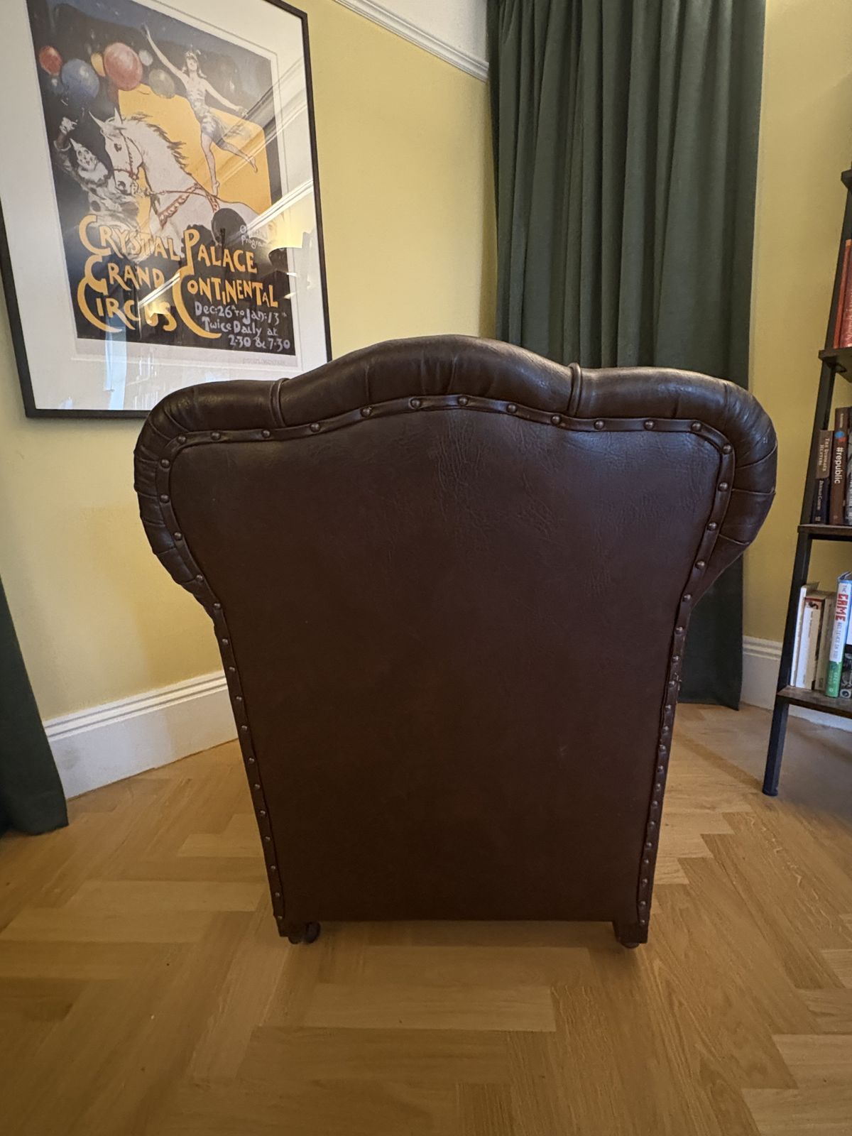 Pair Of Vintage Oak & Leather Club / Library Armchairs photo for sale