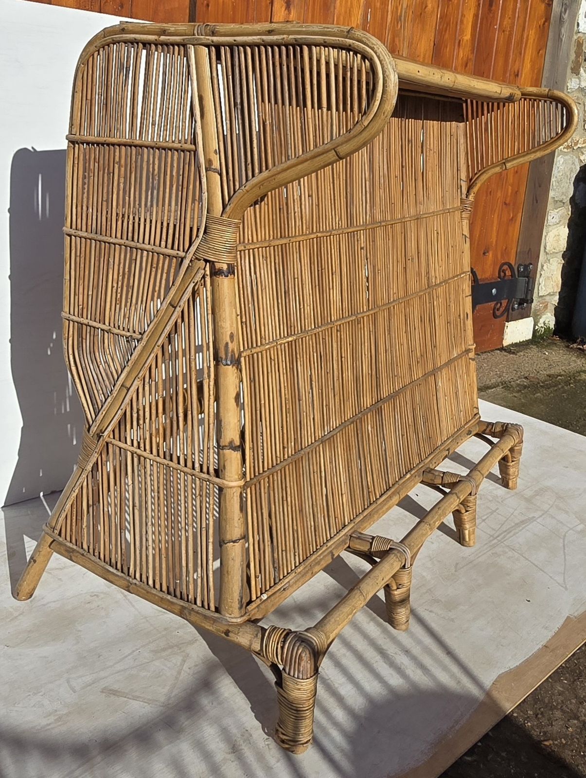 Mid Century Italian Bamboo Cocktail Bar Set photo 695.0