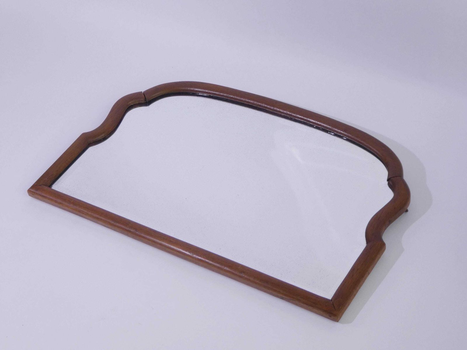 photo furniture Antique Solid Wooden Scalloped Mirror With Beveled Glass, Half Moon Dutch Wall Mirror, Farmhouse Decor