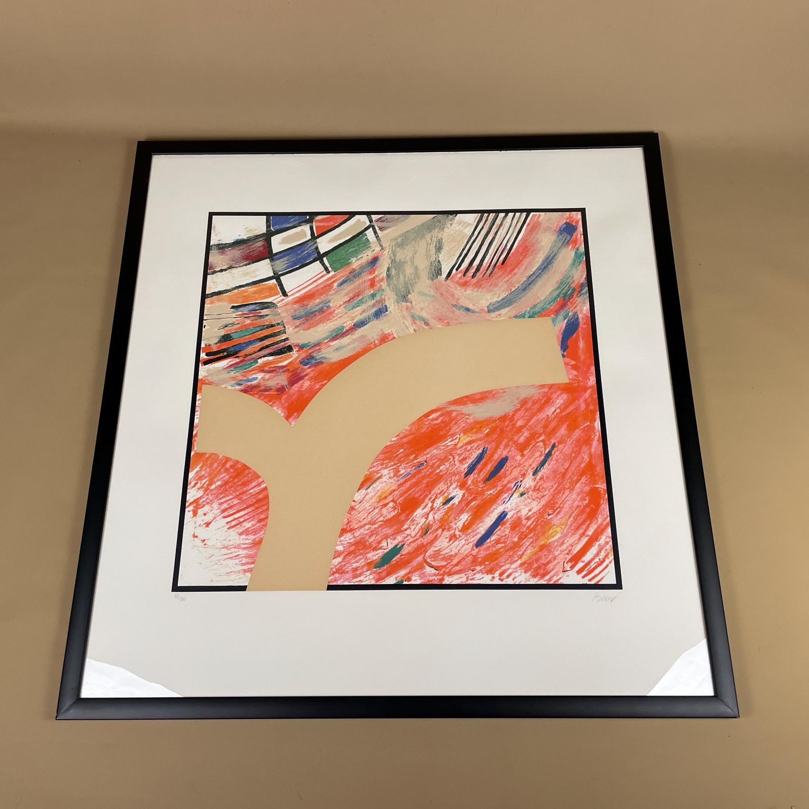 Sandra Blow Iridescent Wave 2004 Abstract Art 55/130 Silkscreen Print On Paper Framed Contemporary Artwork Black Frame Large Wall Art photo for sale