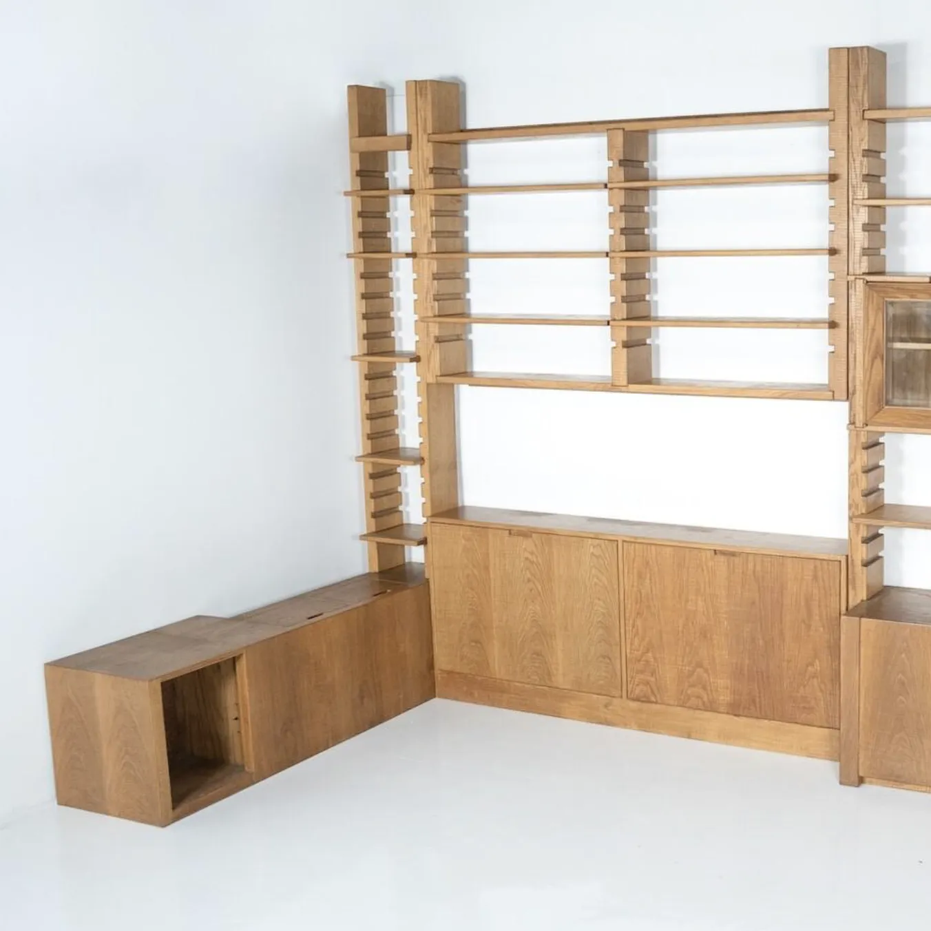 17560.0 Large Bookshelf With Bench By Guiseppe Rivadossi For Officina Rivadossi, Italy photo