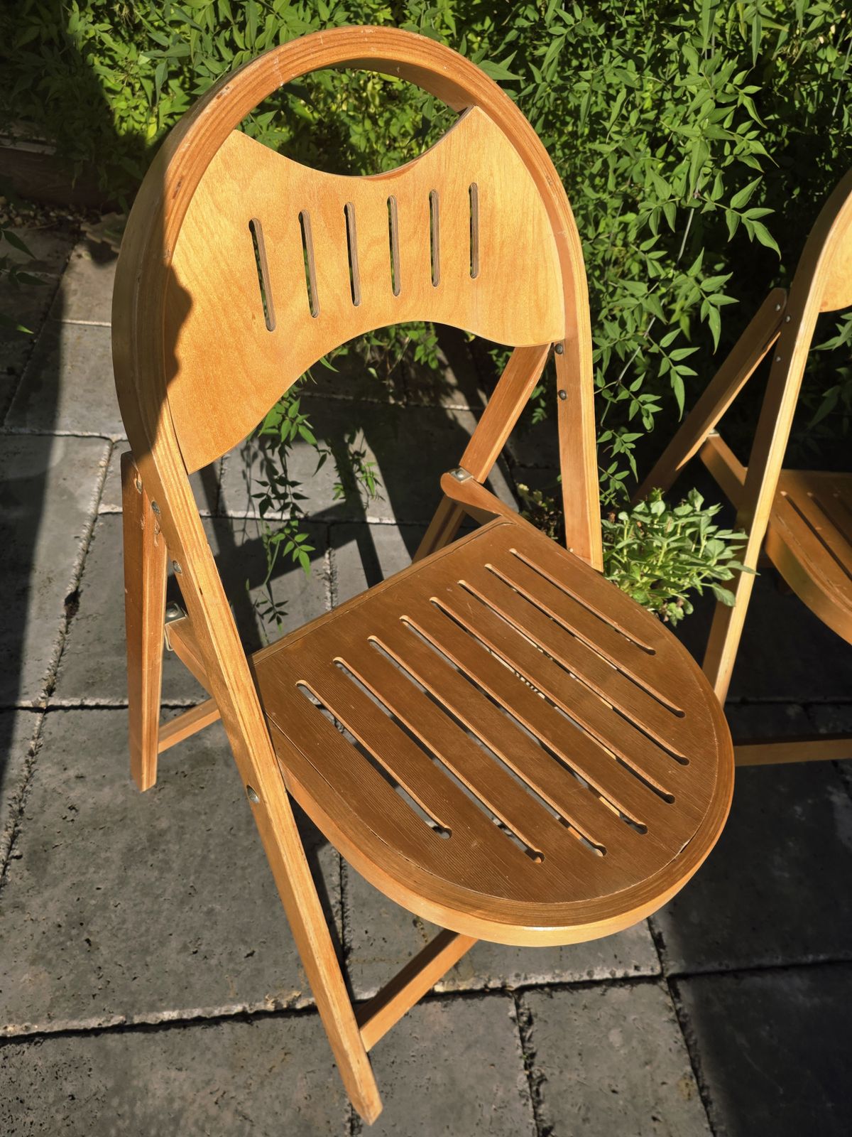 Trio Of 1950's Folding Chairs By Bentwood Otk (27) photo buy