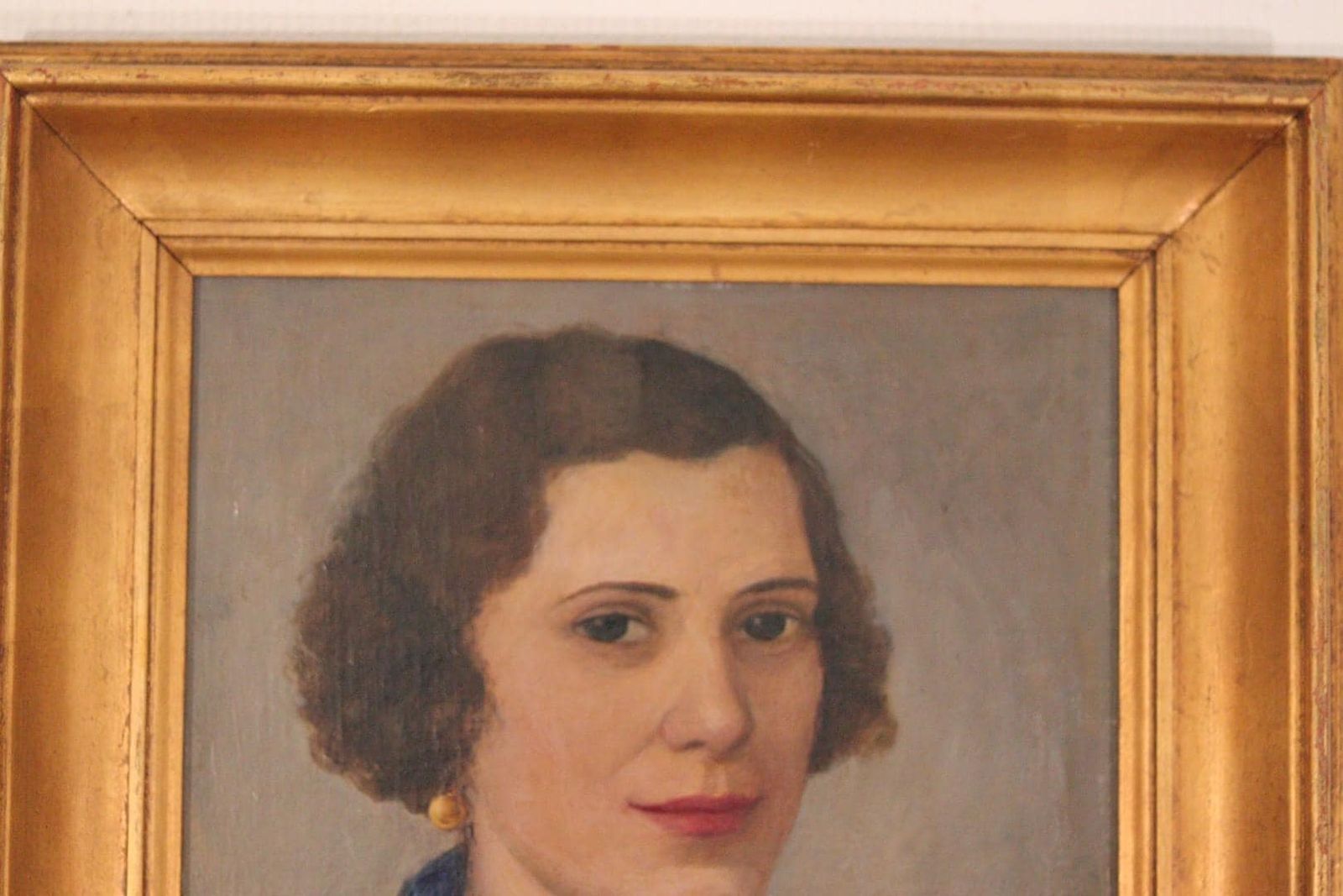 photo furniture Original Swedish Oil On Panel – “Portrait Of Lilly Lundberg” By Maj Jerndahl – Vintage & Framed – 57.5 × 49.5 Cm (22.6" × 19.5")
