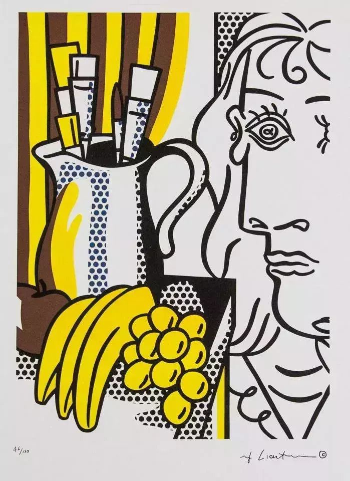 Roy Lichtenstein, "Still Life With Picasso" 1990s, Silk Screen photo furniture