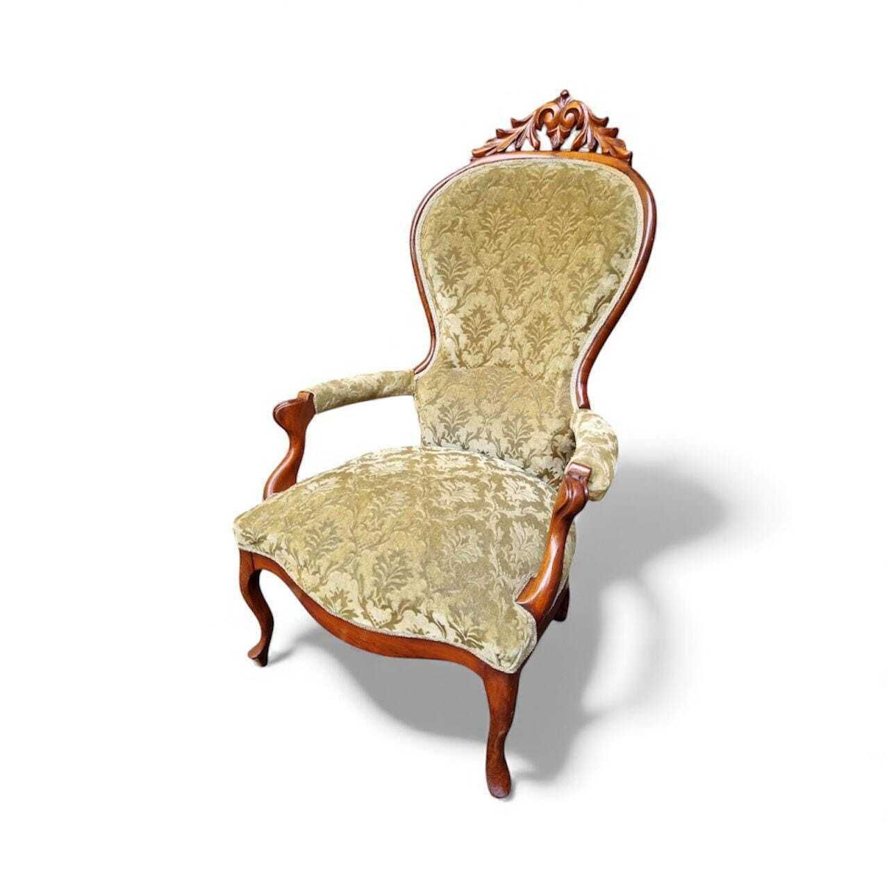 Antique Victorian Mahogany Armchair / C.1880s / Free Delivery