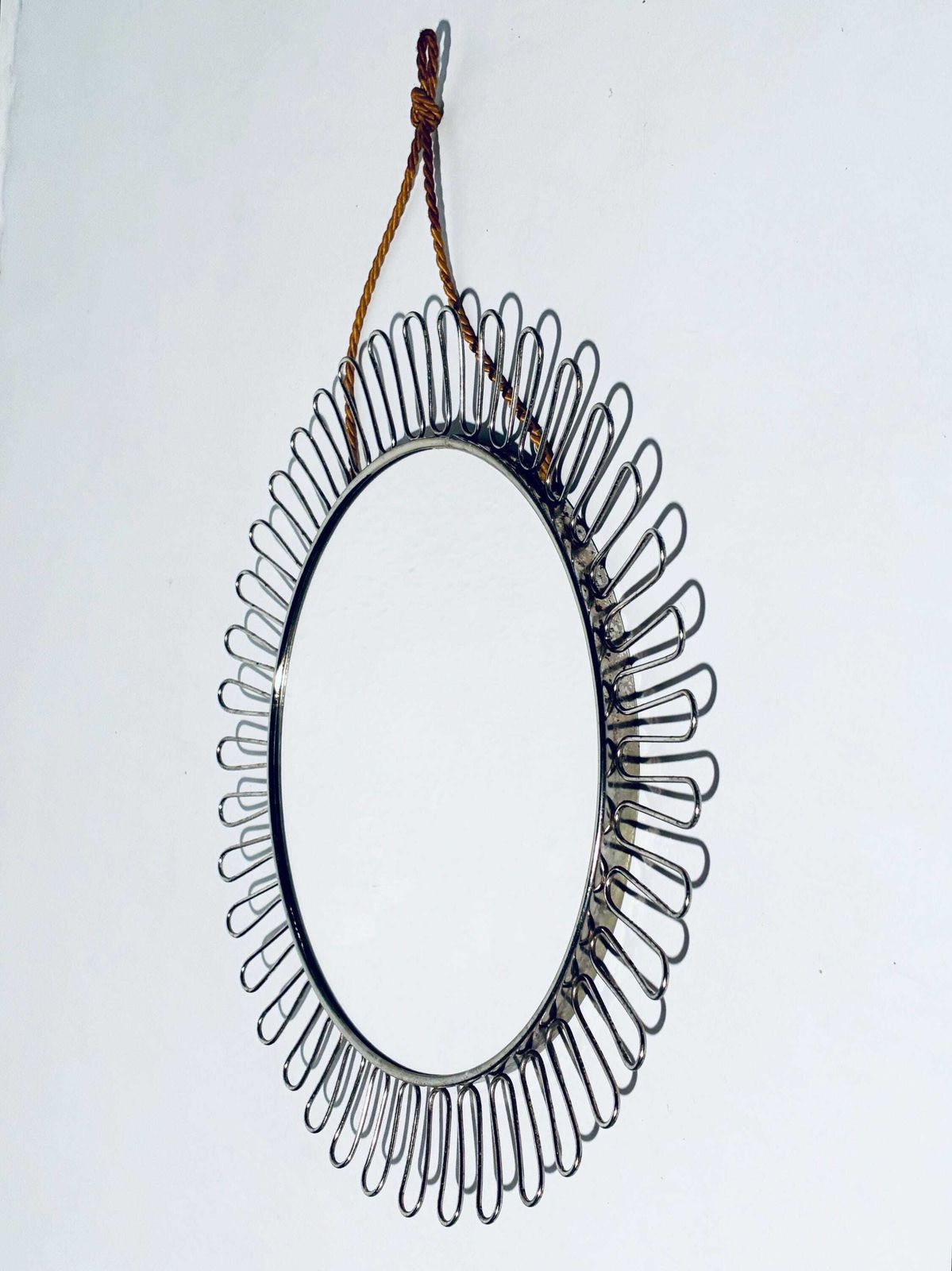 Round Sunbeam Metal Circular Mirror / 1960s Mid Century Vintage Decor photo Home Decor