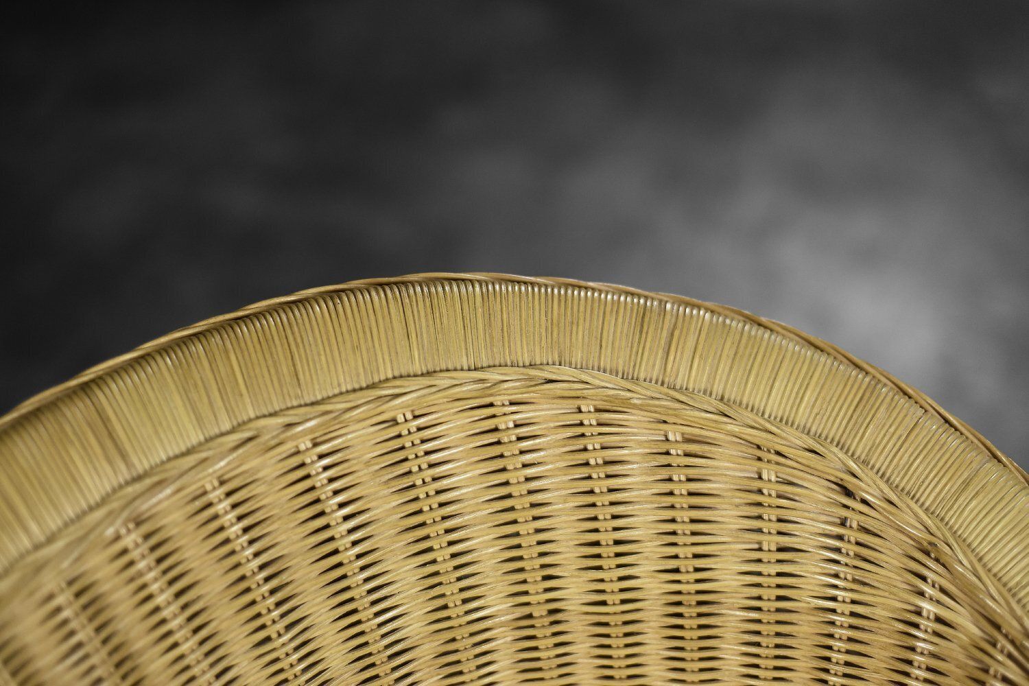 Vintage Italian Boho Rattan Barrel Chair, 1970s photo Furniture