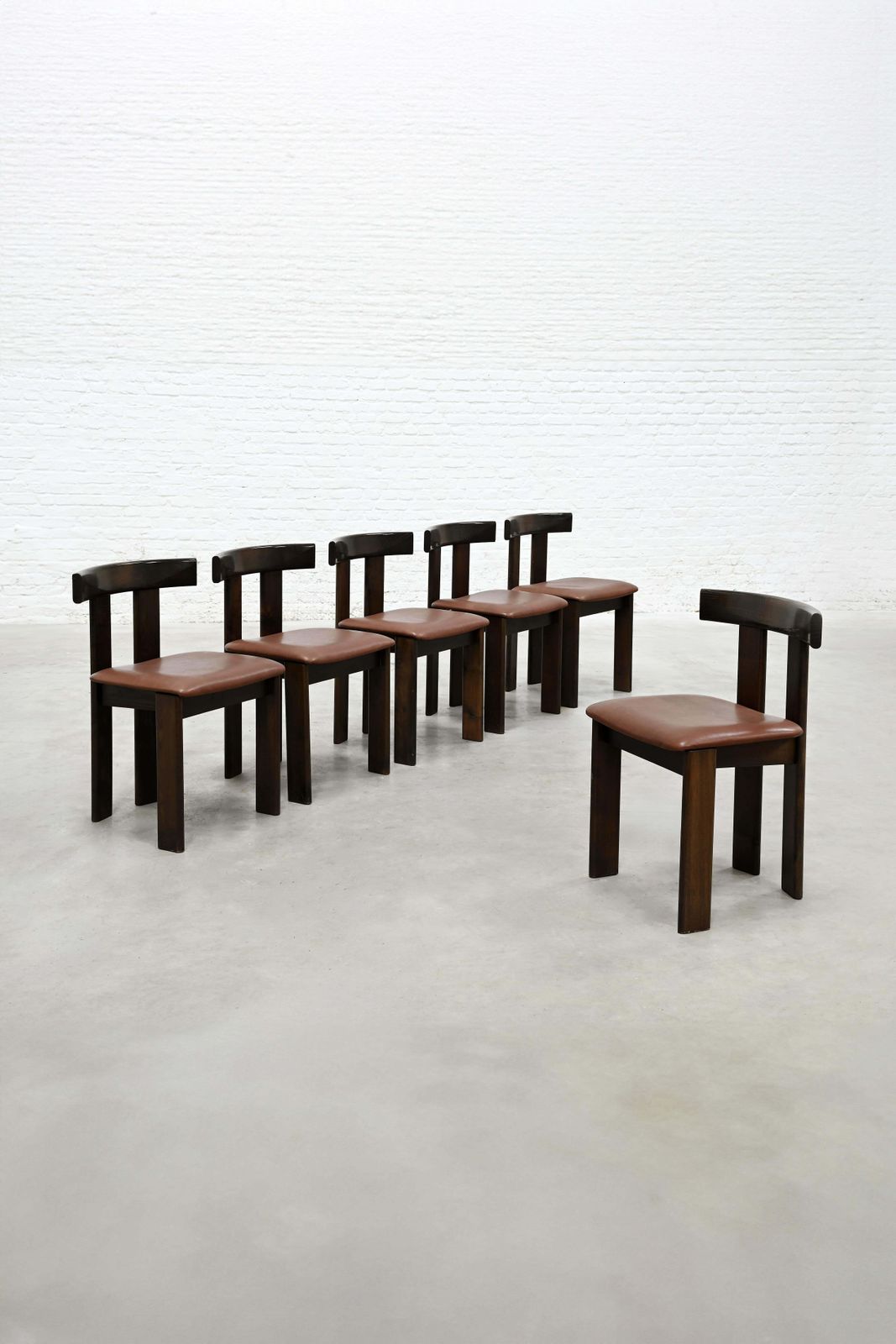 Dining Set By Luigi Vaghi For Former With Six Leather Chairs, Italy 1960's photo Furniture