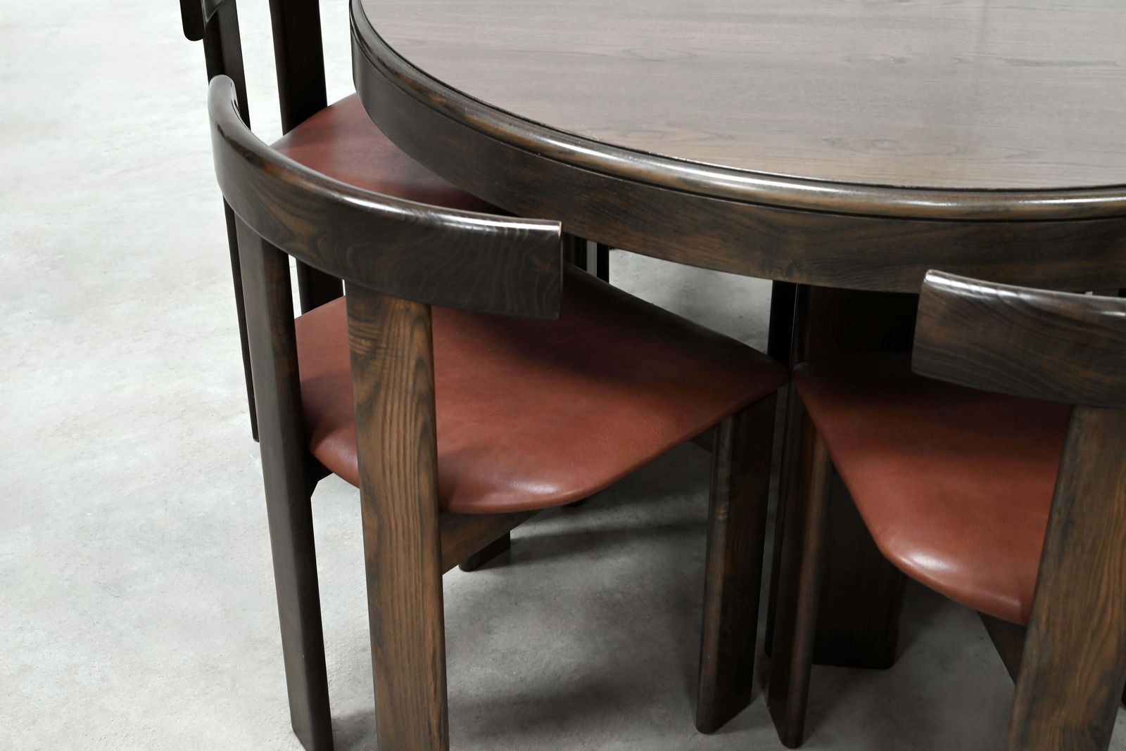 Dining Set By Luigi Vaghi For Former With Six Leather Chairs, Italy 1960's photo 8370.0