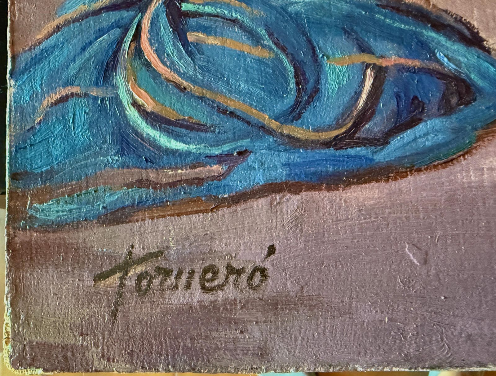 Francesc Torneró Gómez Port Of Cambrils, Spain, Oil On Canvas Painting, Spanish Mediterranean Seascape C.1970 photo furniture