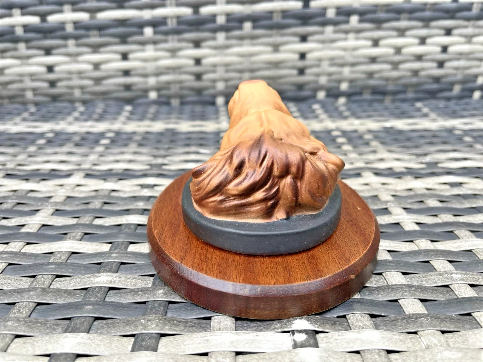 photo vintage Rare Beswick Matt Lion Mask Head Wall Plaque Teak Mounted Wild Animals Series