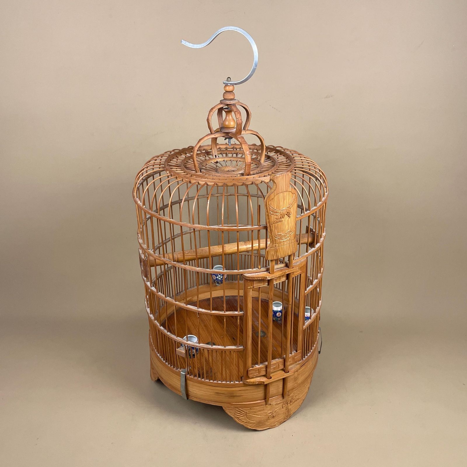 Wooden Decorative Oriental Bird Cage Wood House Japan Birdcage Vintage Asian Ceramic Pots Handmade Plant Holder Shop Display Hanging Antique