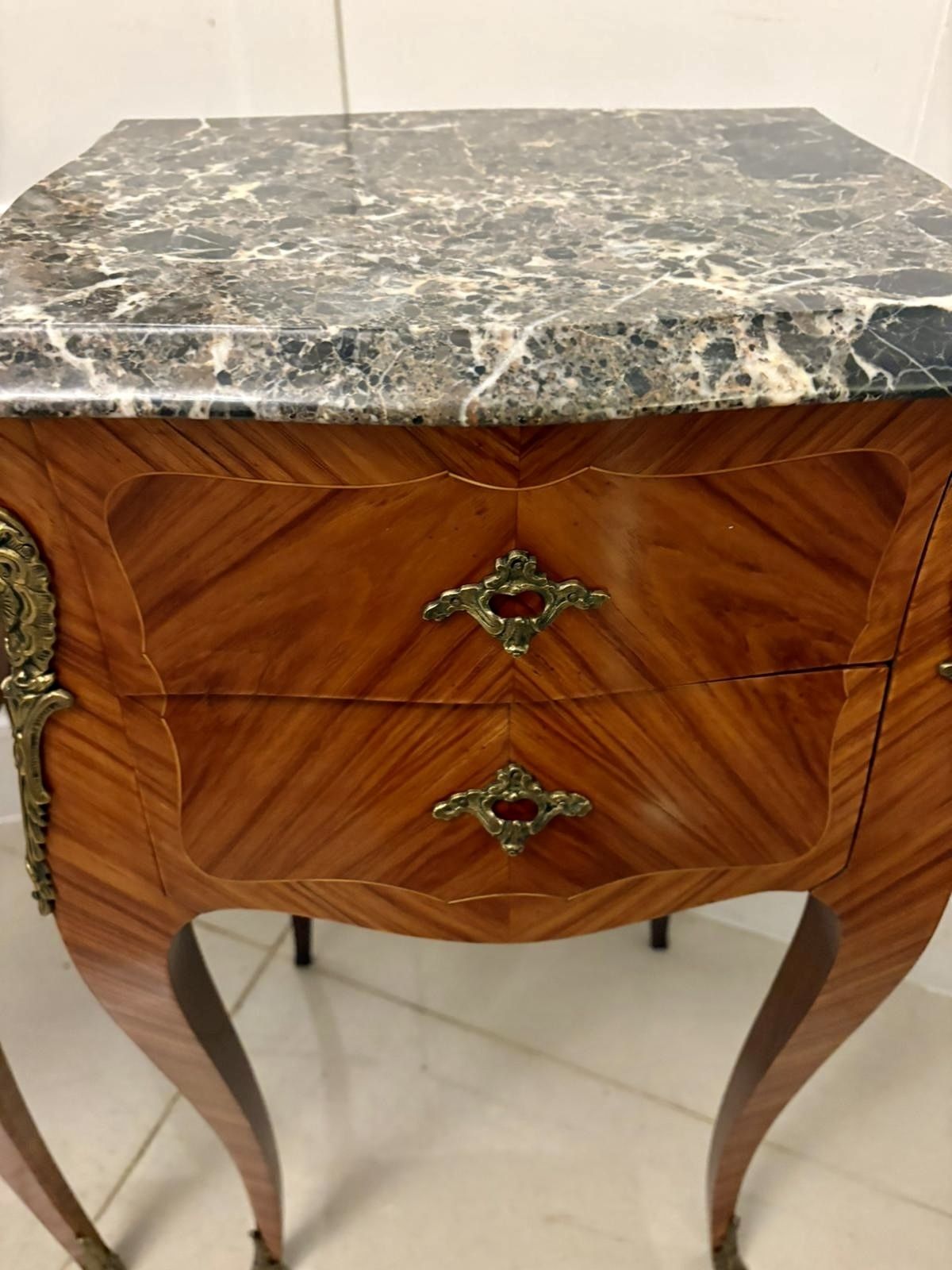 2995.0 Antique Pair Of Quality French Marble Top Side Cabinets photo